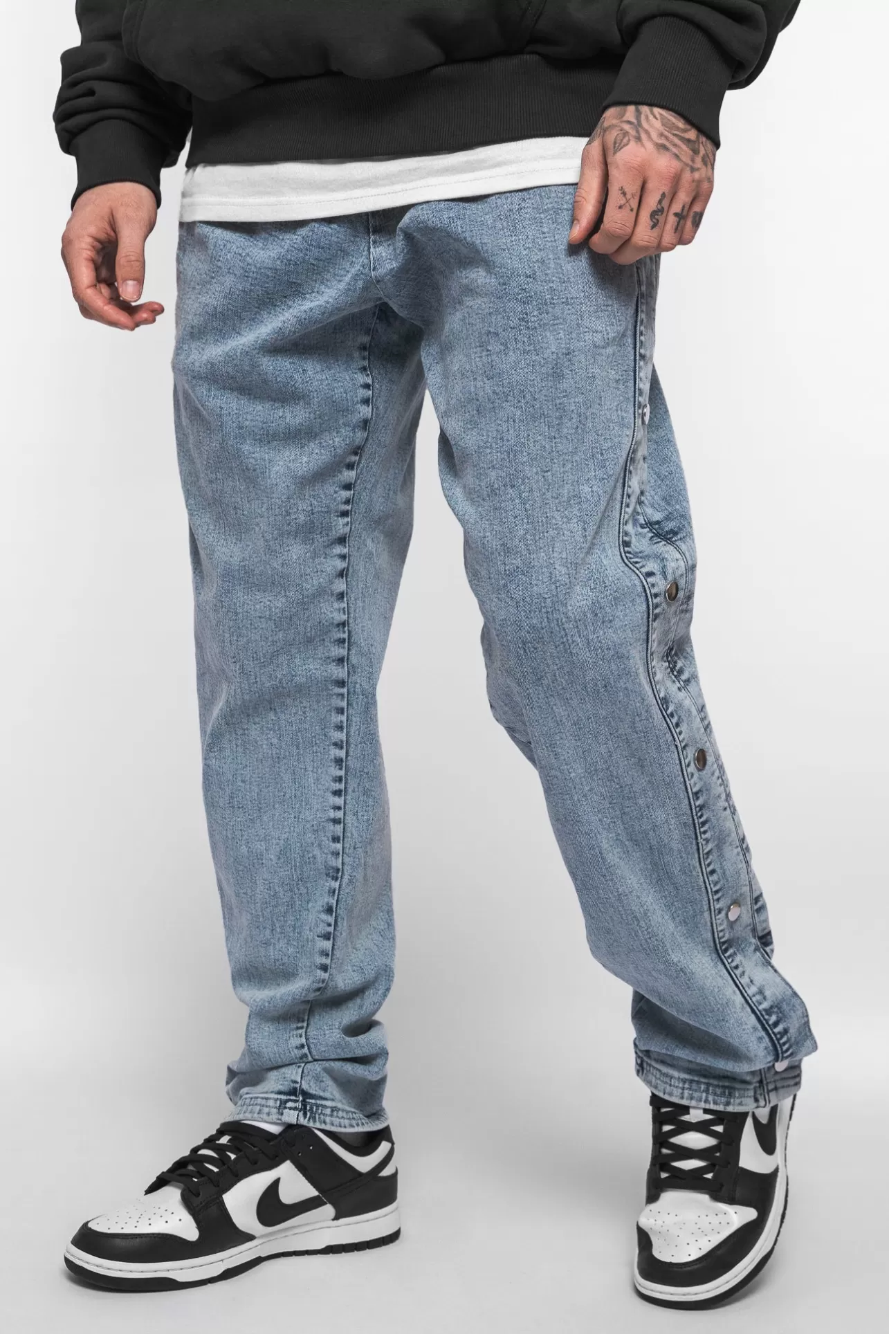 Dropsize HEAVY BUTTON JEANS LIGHT BLUE* Jeans