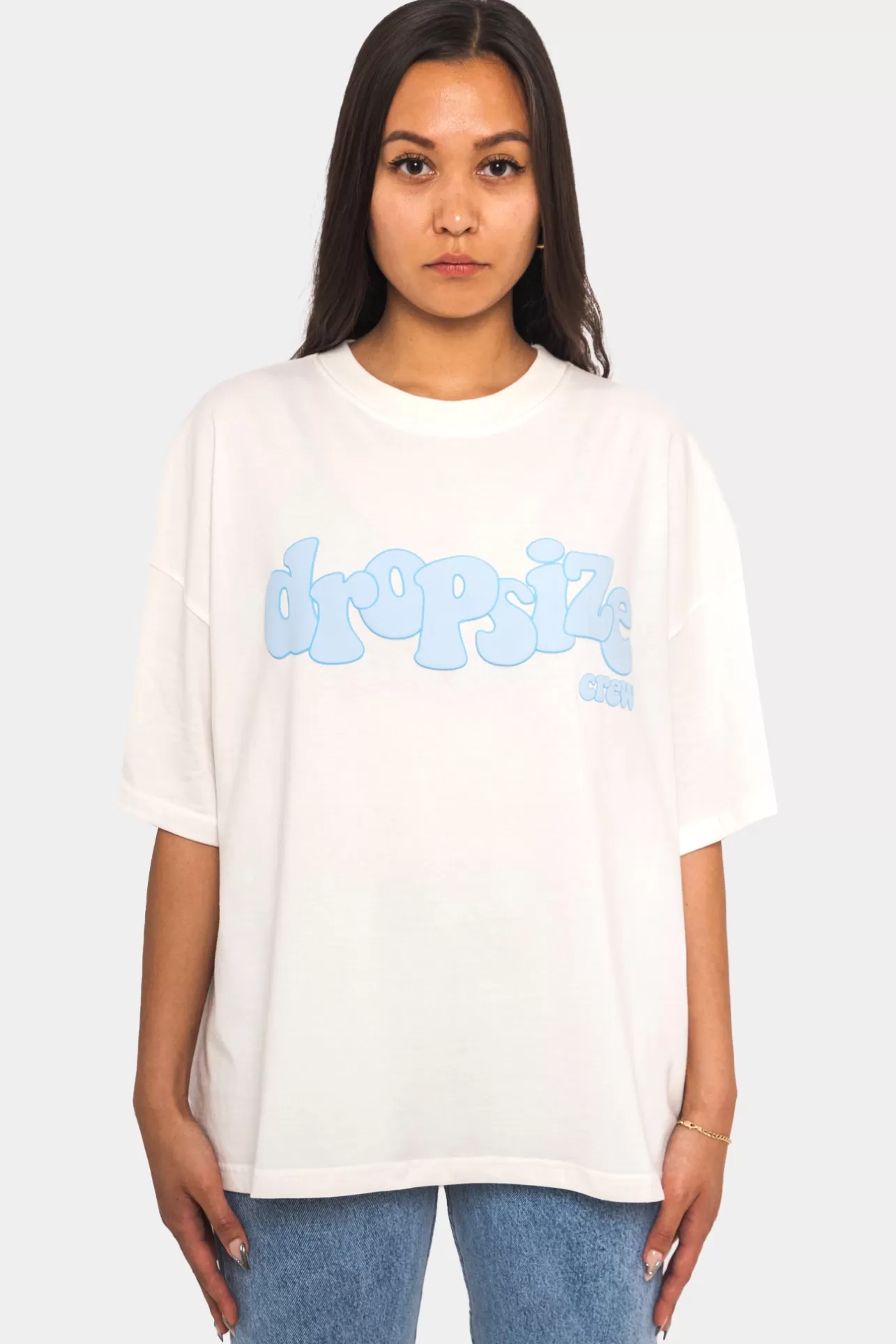 Dropsize HEAVY CREW T-SHIRT CREAM/ BABY BLUE*Women Women | T Shirt