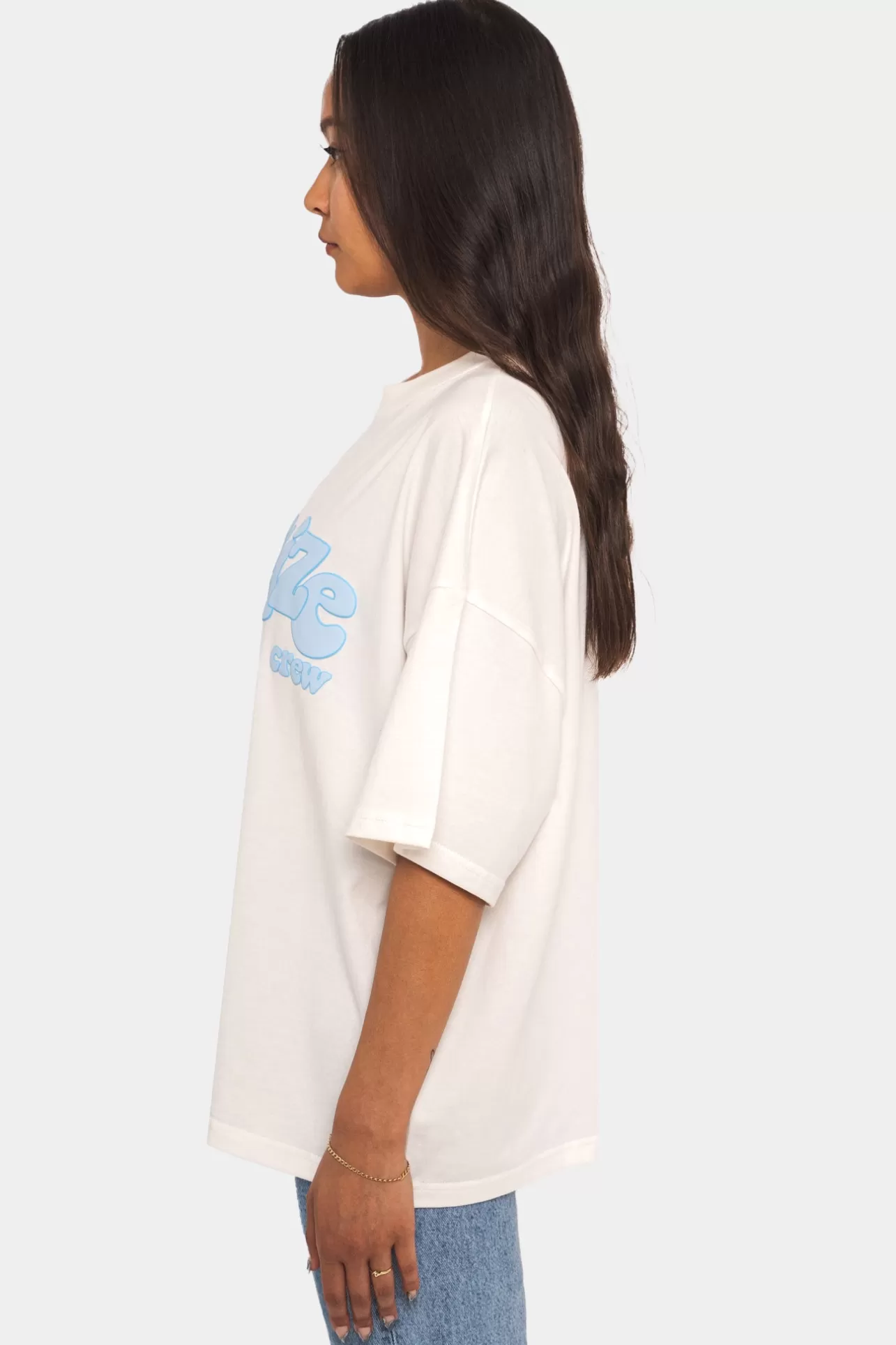 Dropsize HEAVY CREW T-SHIRT CREAM/ BABY BLUE*Women Women | T Shirt