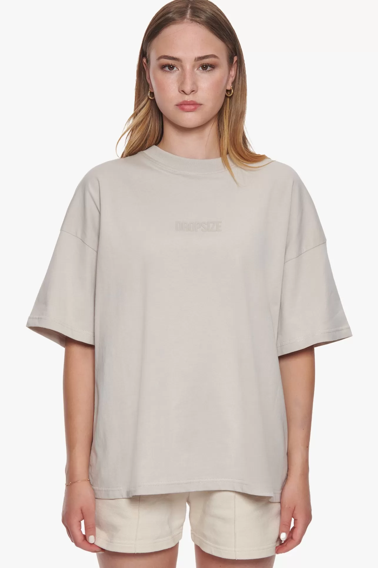 Dropsize HEAVY MIDDLE HD PRINT T-SHIRT MOON BEAM*Women Women | T Shirt