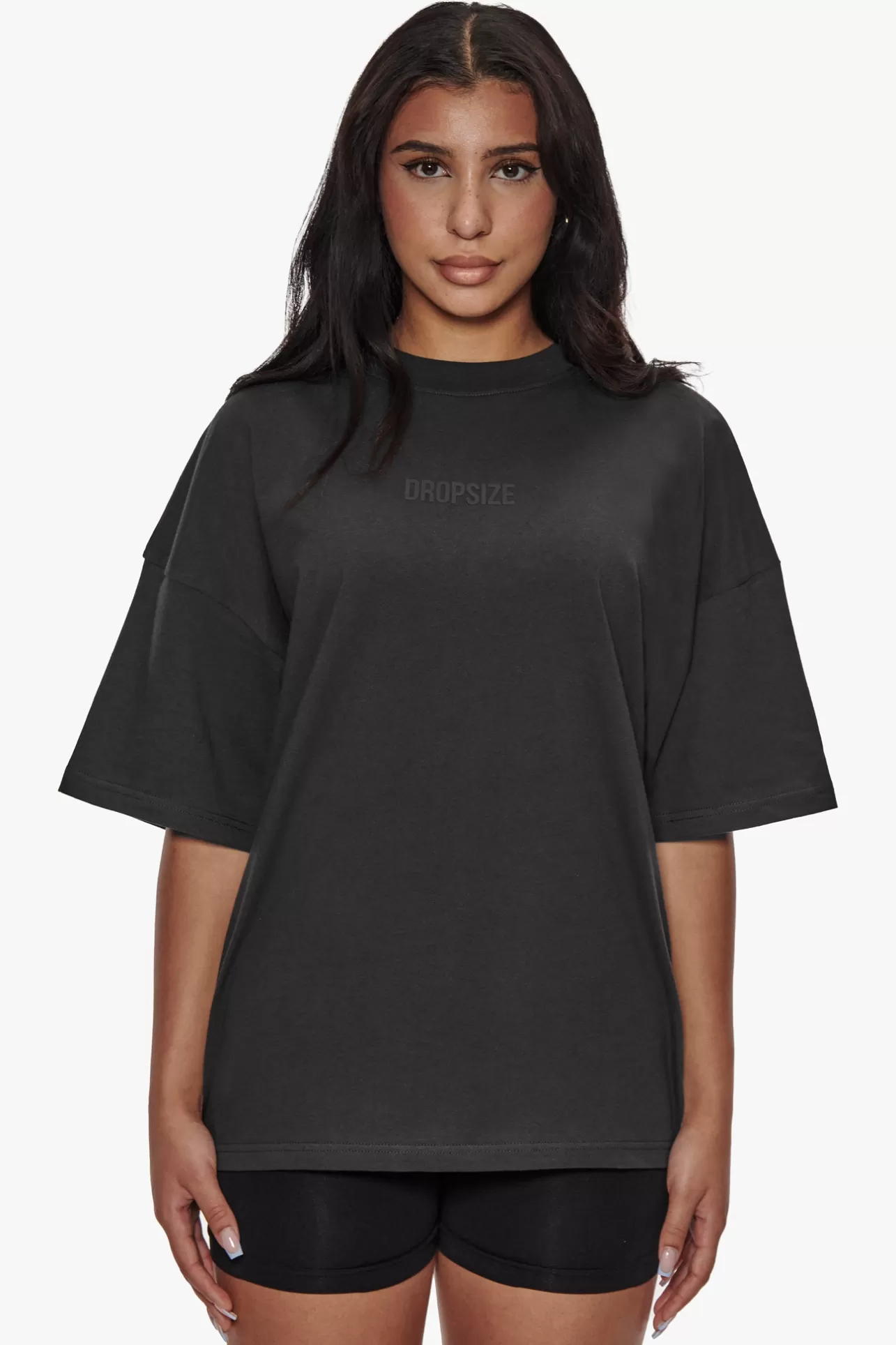 Dropsize HEAVY MIDDLE HD PRINT T-SHIRT WASHED BLACK*Women Women