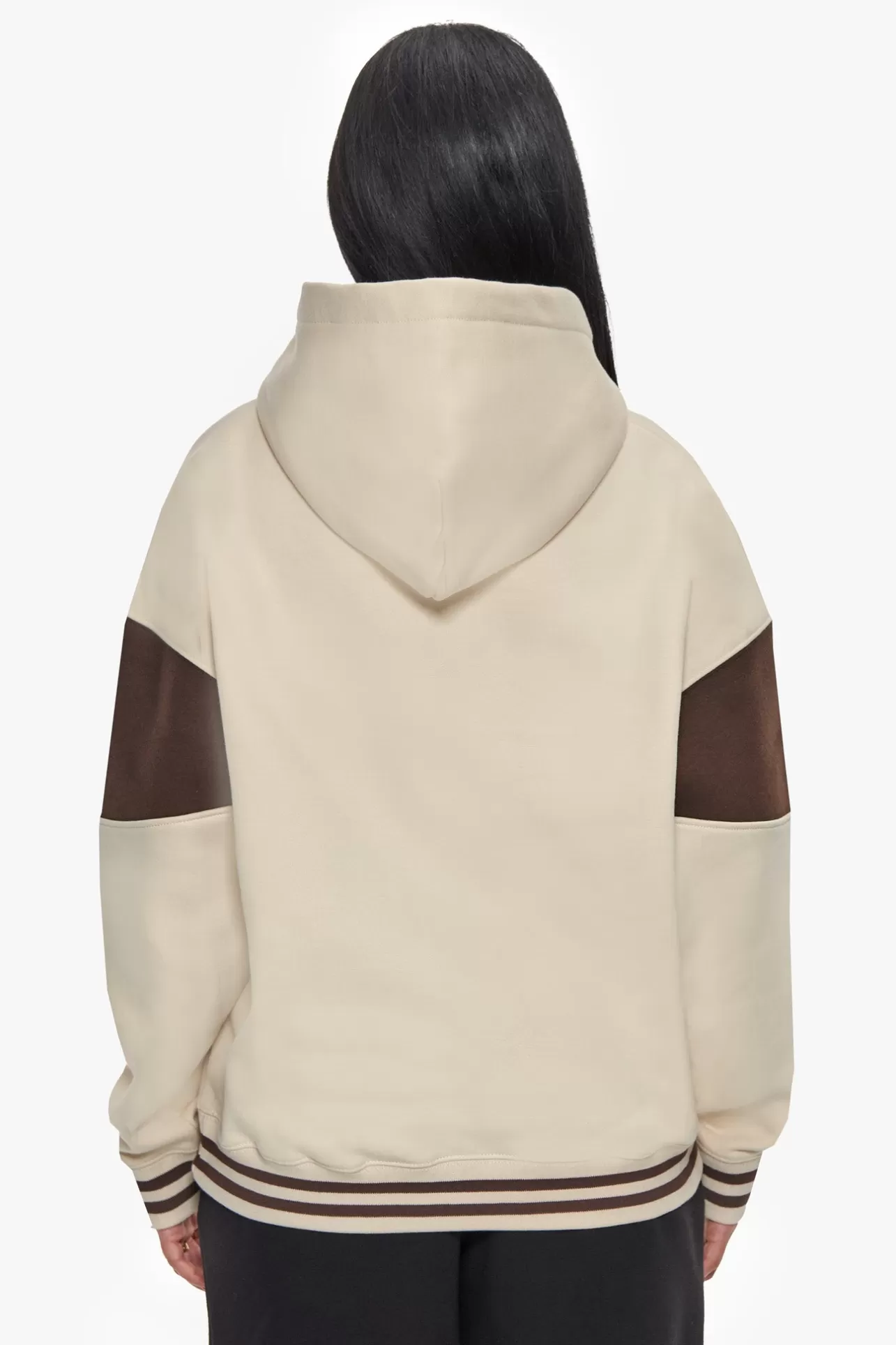 Dropsize HEAVY OVERSIZE COLOR SLEEVE HOODIE COCONUT MILK / CHOCOLATE BROWN*Women Women