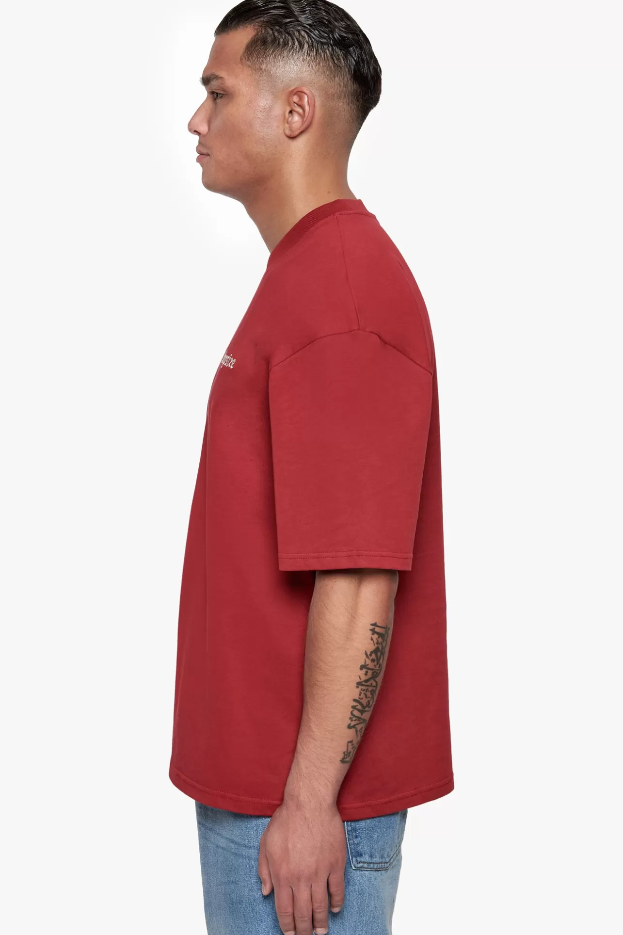 Dropsize HEAVY OVERSIZE EMBO T-SHIRT RED* T Shirt