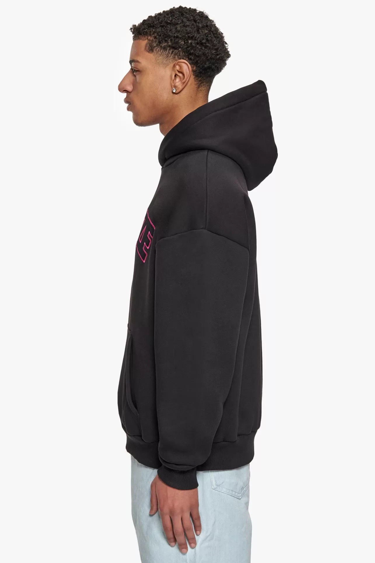 Dropsize HEAVY OVERSIZE FLAT V2 EMBO HOODIE BLACK* Hoodie