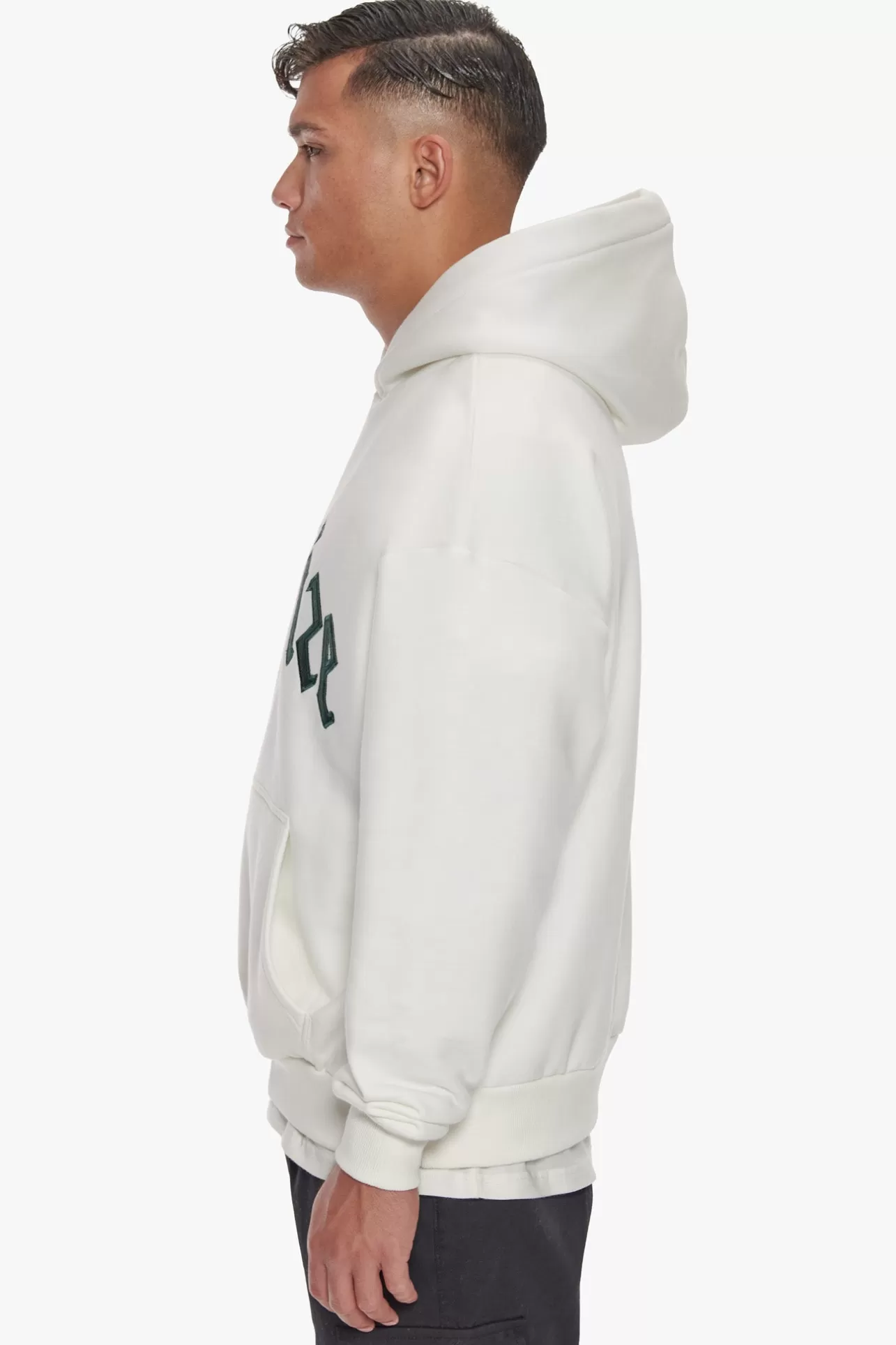 Dropsize HEAVY OVERSIZE FRONT EMBO LOGO HOODIE CREAM* Hoodie