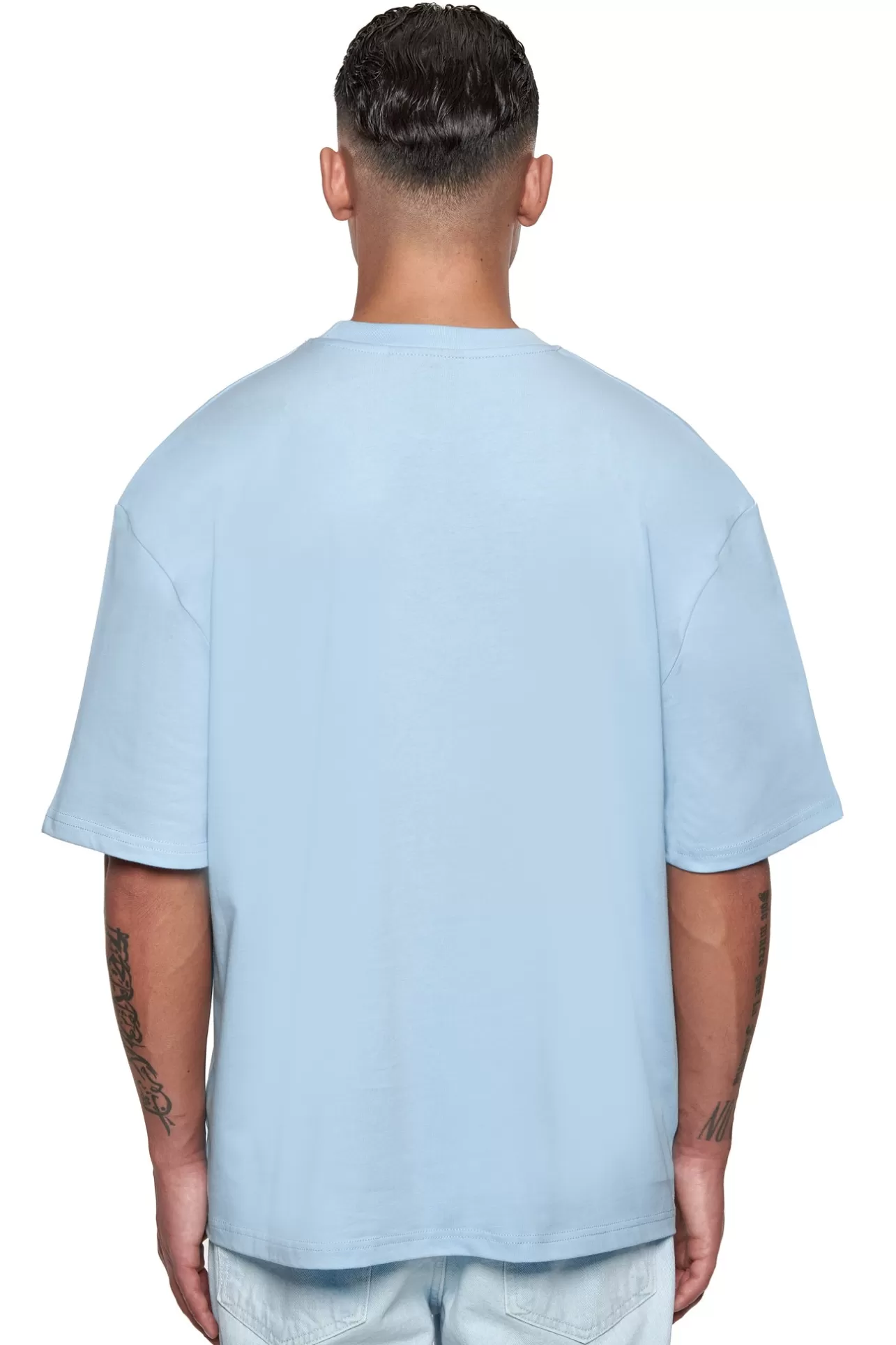 Dropsize HEAVY OVERSIZE FRONT RUBBER PATCH T-SHIRT BABY BLUE* T Shirt