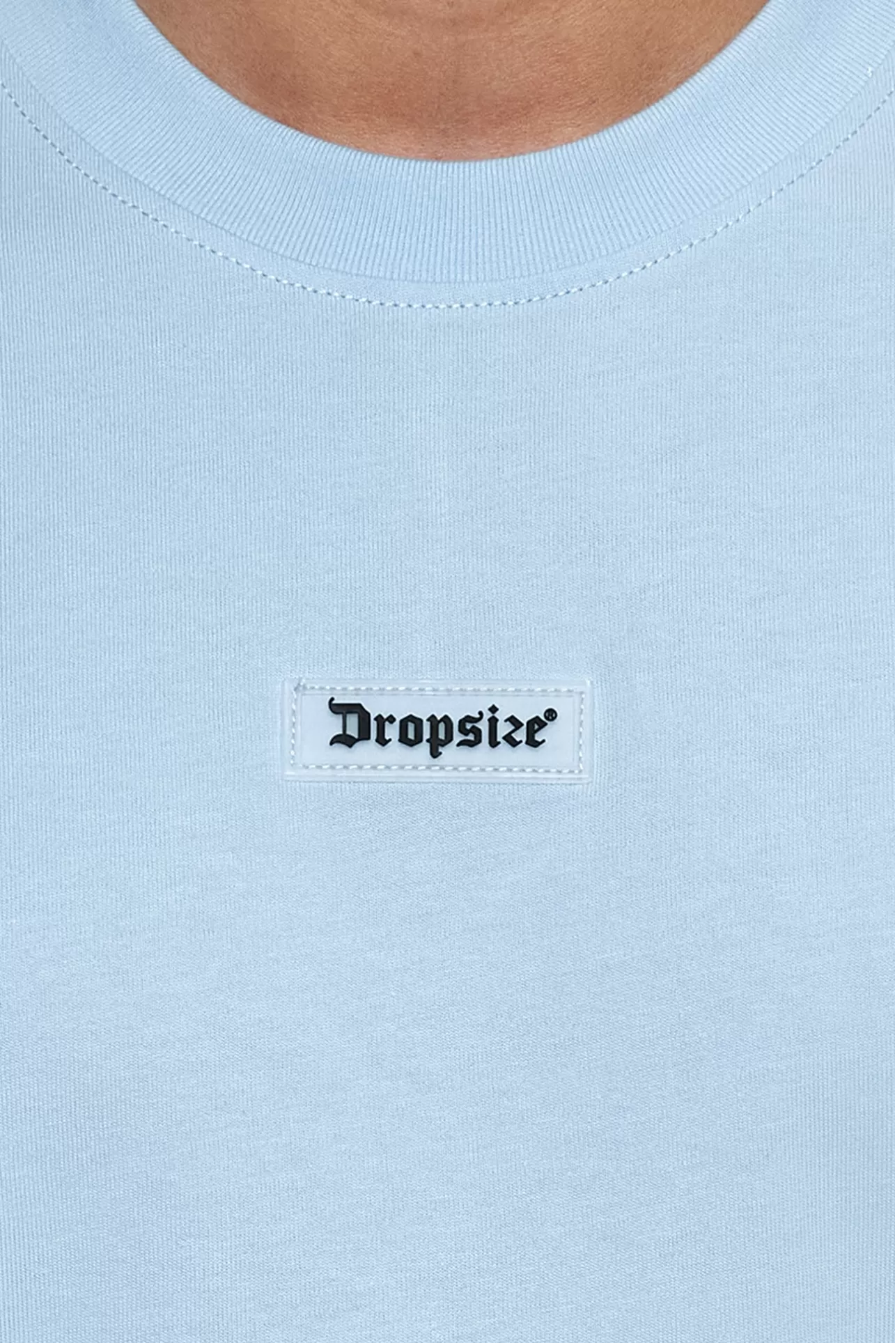 Dropsize HEAVY OVERSIZE FRONT RUBBER PATCH T-SHIRT BABY BLUE* T Shirt