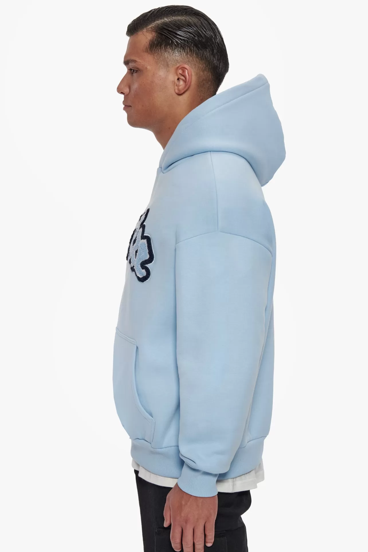 Dropsize HEAVY OVERSIZE FROTTEE HOODIE BABY BLUE* Hoodie