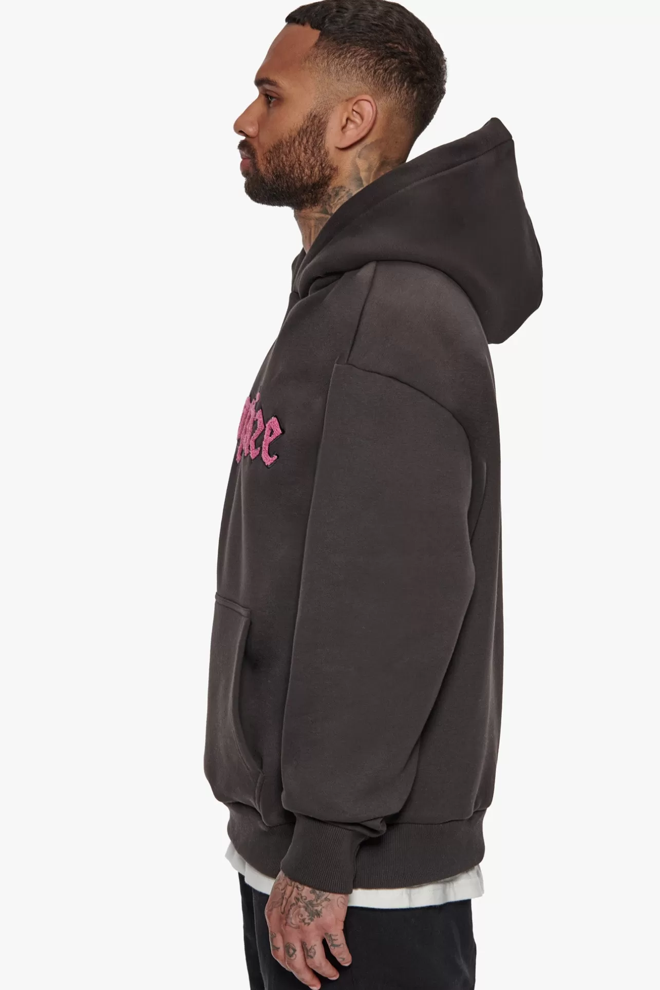 Dropsize HEAVY OVERSIZE FROTTEE HOODIE WASHED BLACK* Hoodie