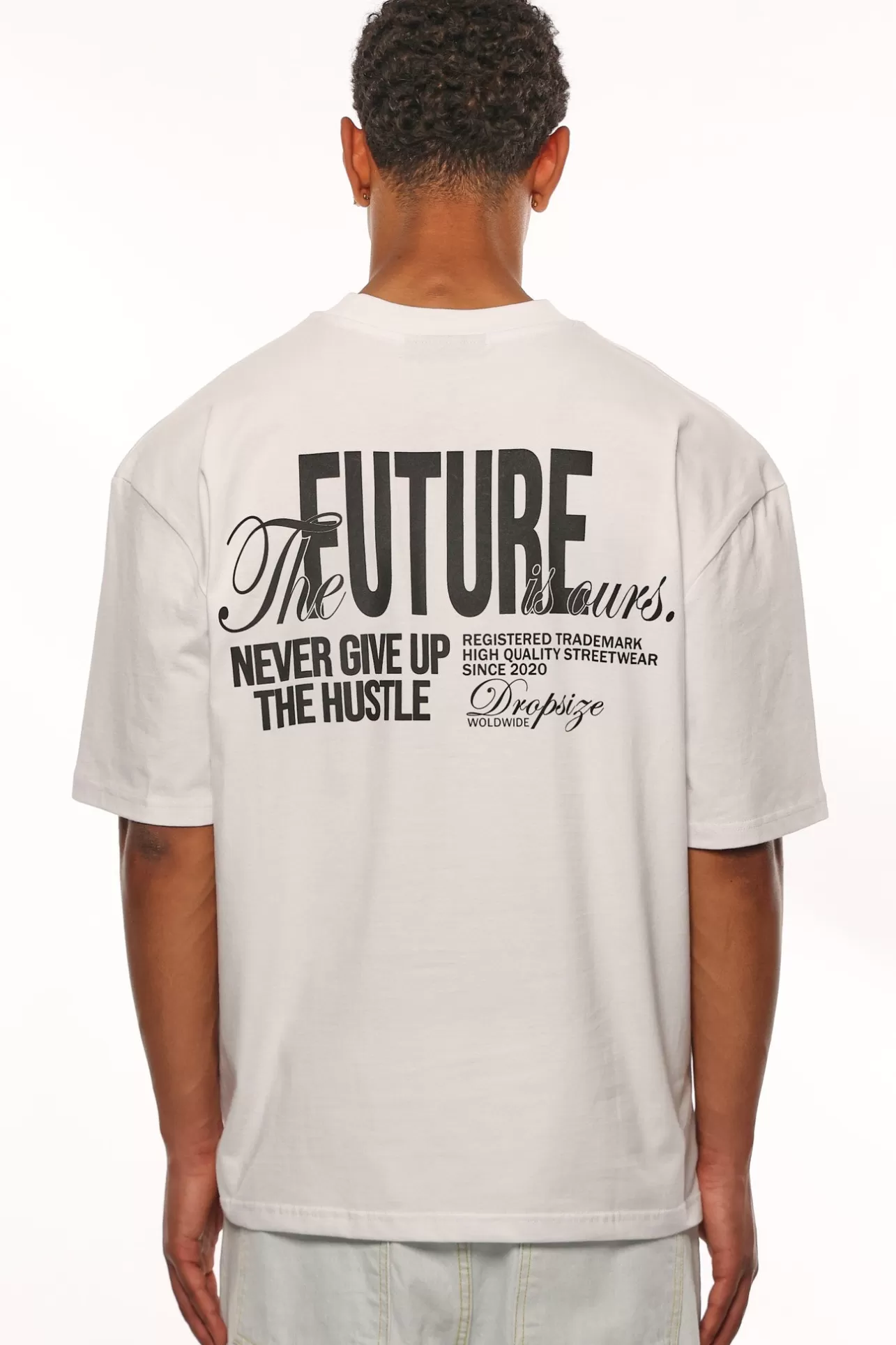 Dropsize HEAVY OVERSIZE FUTURE IS OURS T-SHIRT WHITE* T Shirt