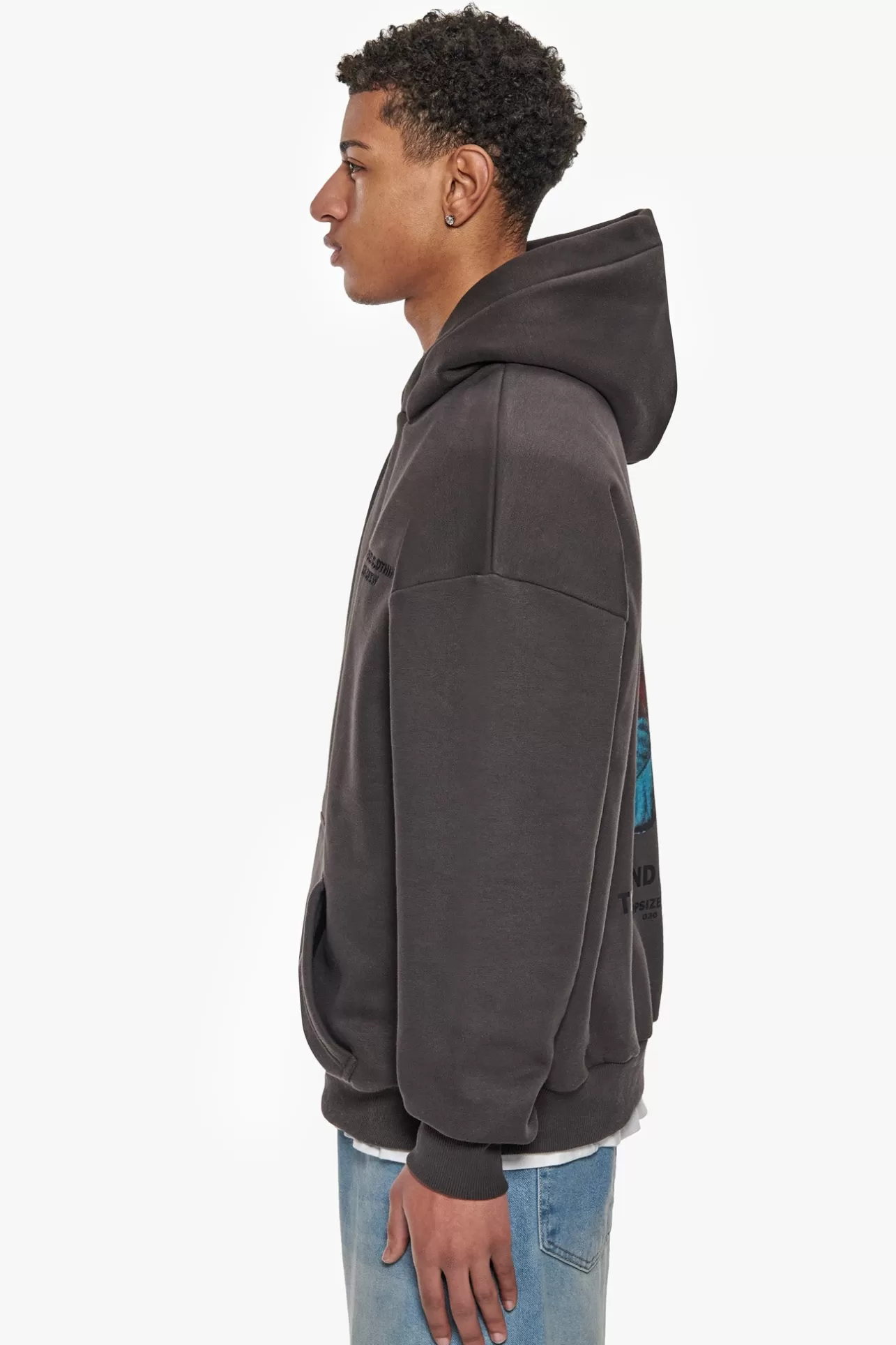 Dropsize HEAVY OVERSIZE GROW RICH HOODIE WASHED BLACK* Hoodie