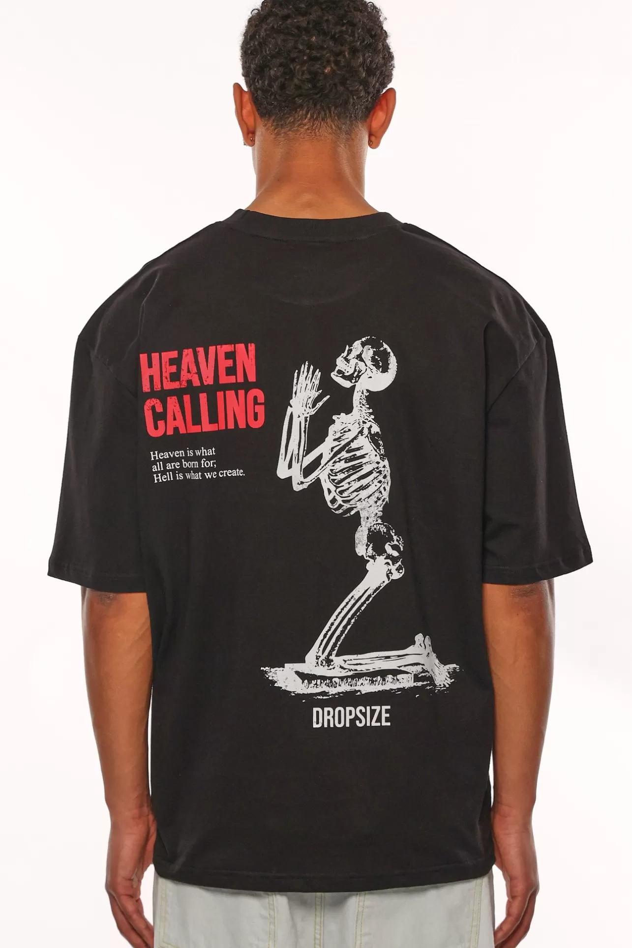 Dropsize HEAVY OVERSIZE HEAVEN CALLING T-SHIRT BLACK* T Shirt