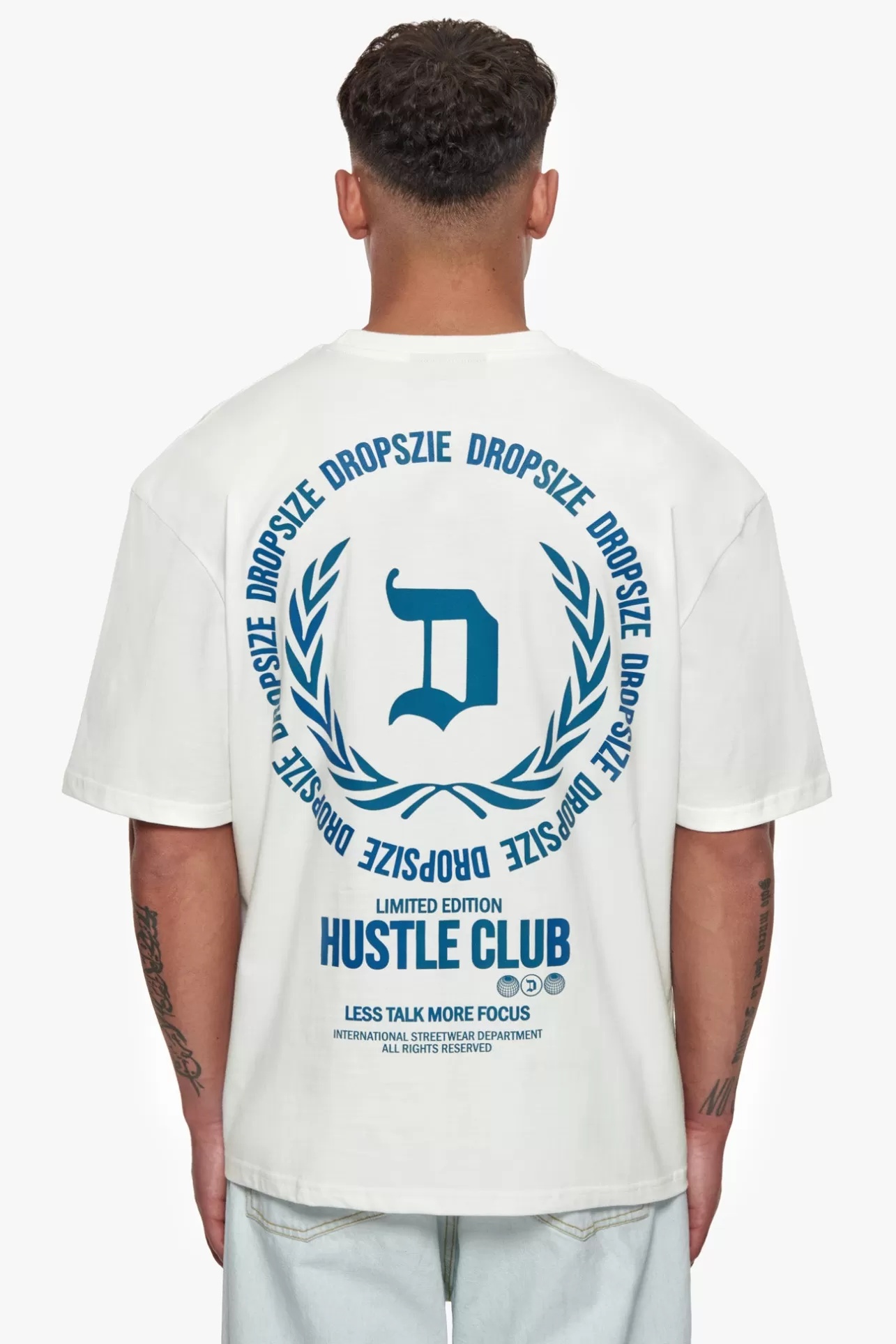 Dropsize HEAVY OVERSIZE HUSTLE CLUB CIRCLE T-SHIRT CREAM* T Shirt