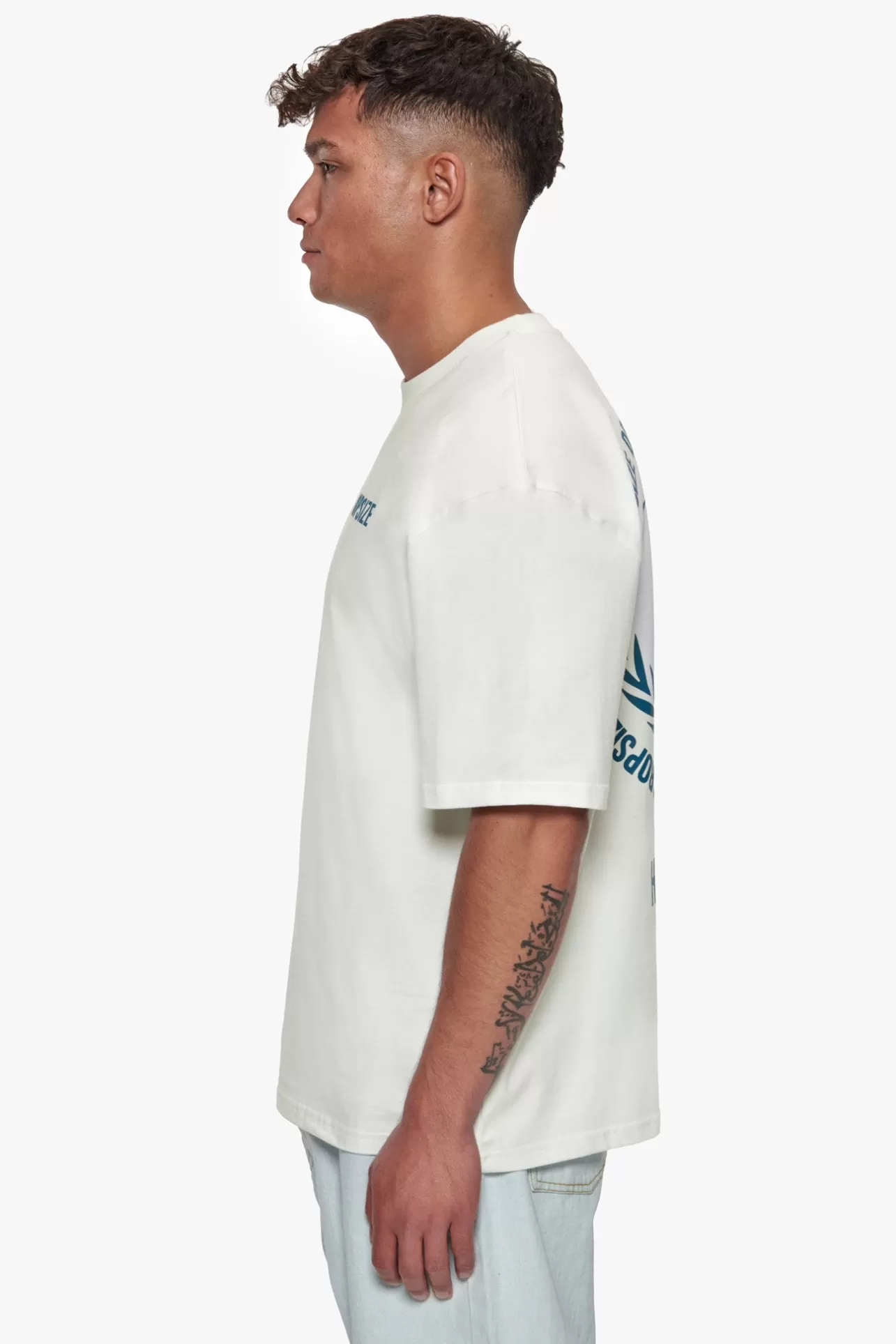 Dropsize HEAVY OVERSIZE HUSTLE CLUB CIRCLE T-SHIRT CREAM* T Shirt