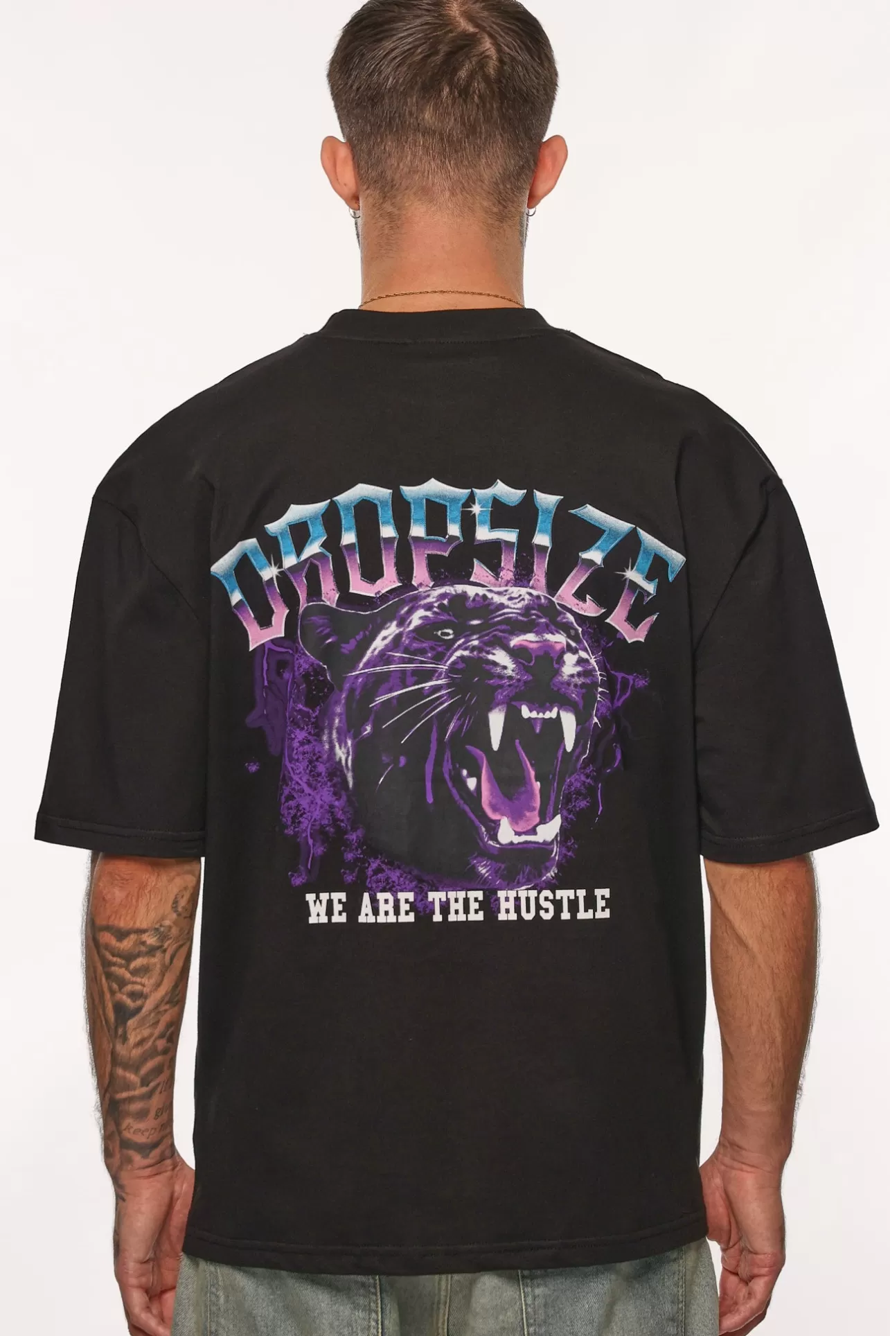 Dropsize HEAVY OVERSIZE HUSTLE T-SHIRT BLACK* T Shirt