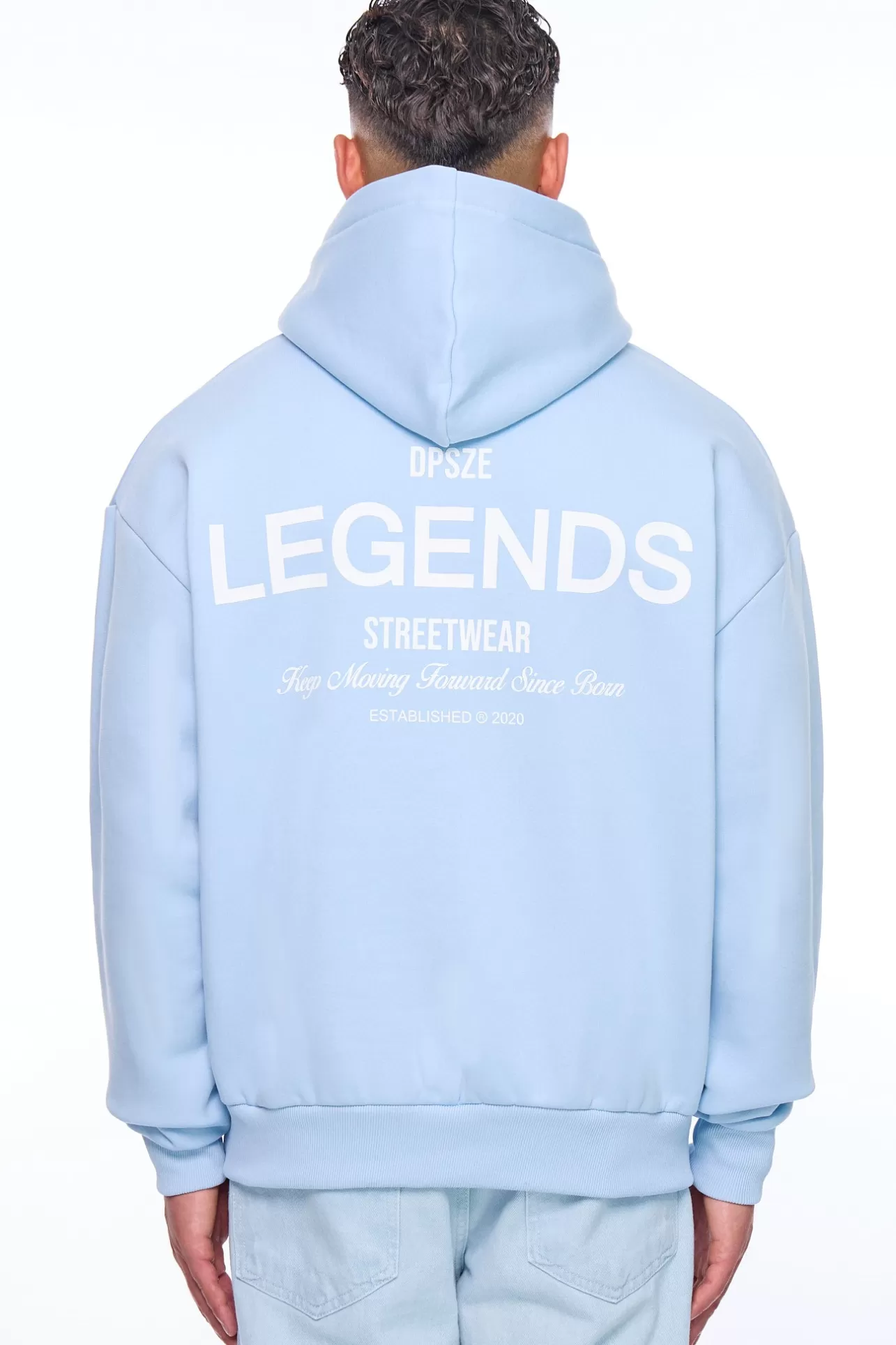 Dropsize HEAVY OVERSIZE KEEP MOVING HOODIE BABY BLUE* Hoodie