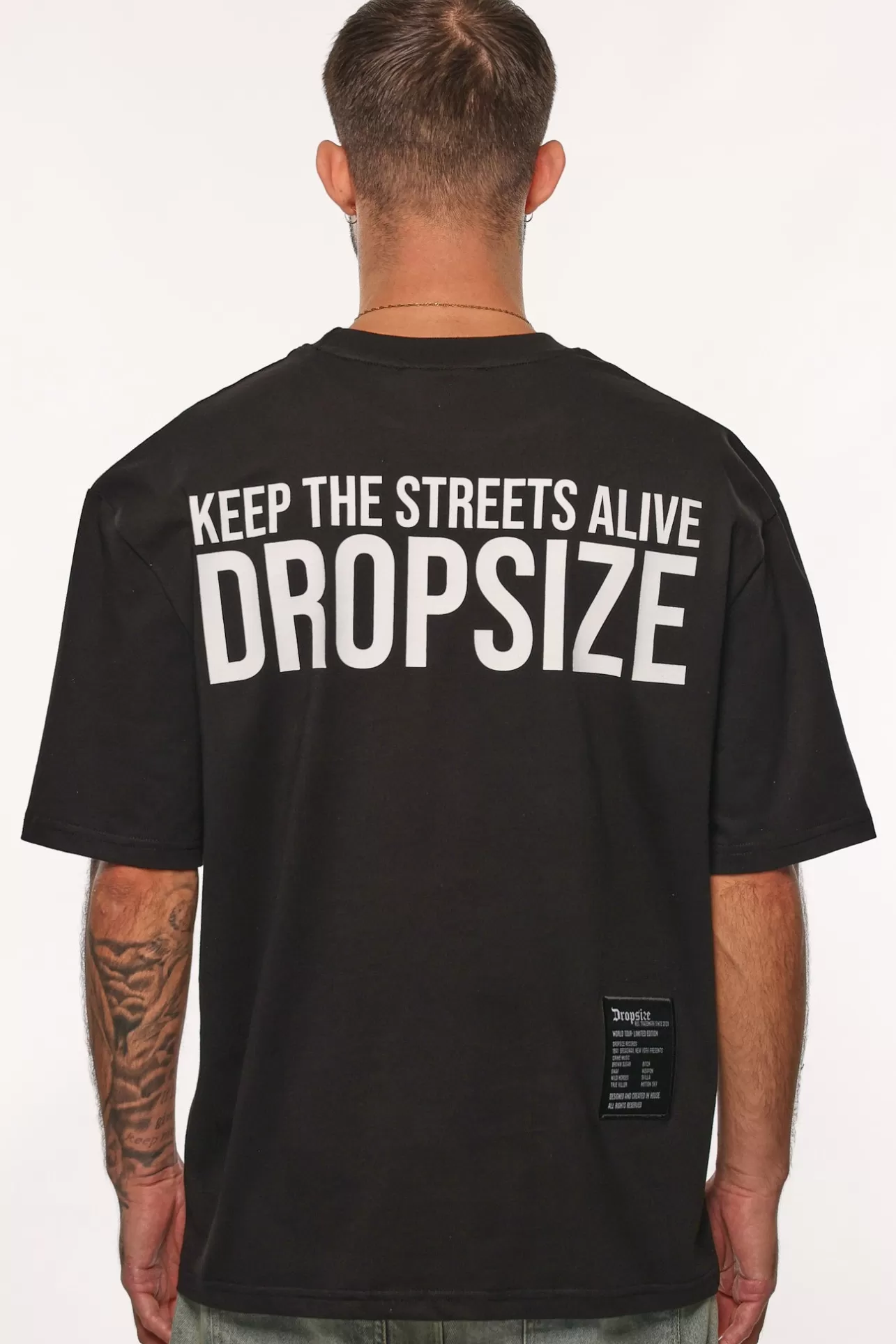 Dropsize HEAVY OVERSIZE KEEP THE STREETS T-SHIRT BLACK* T Shirt