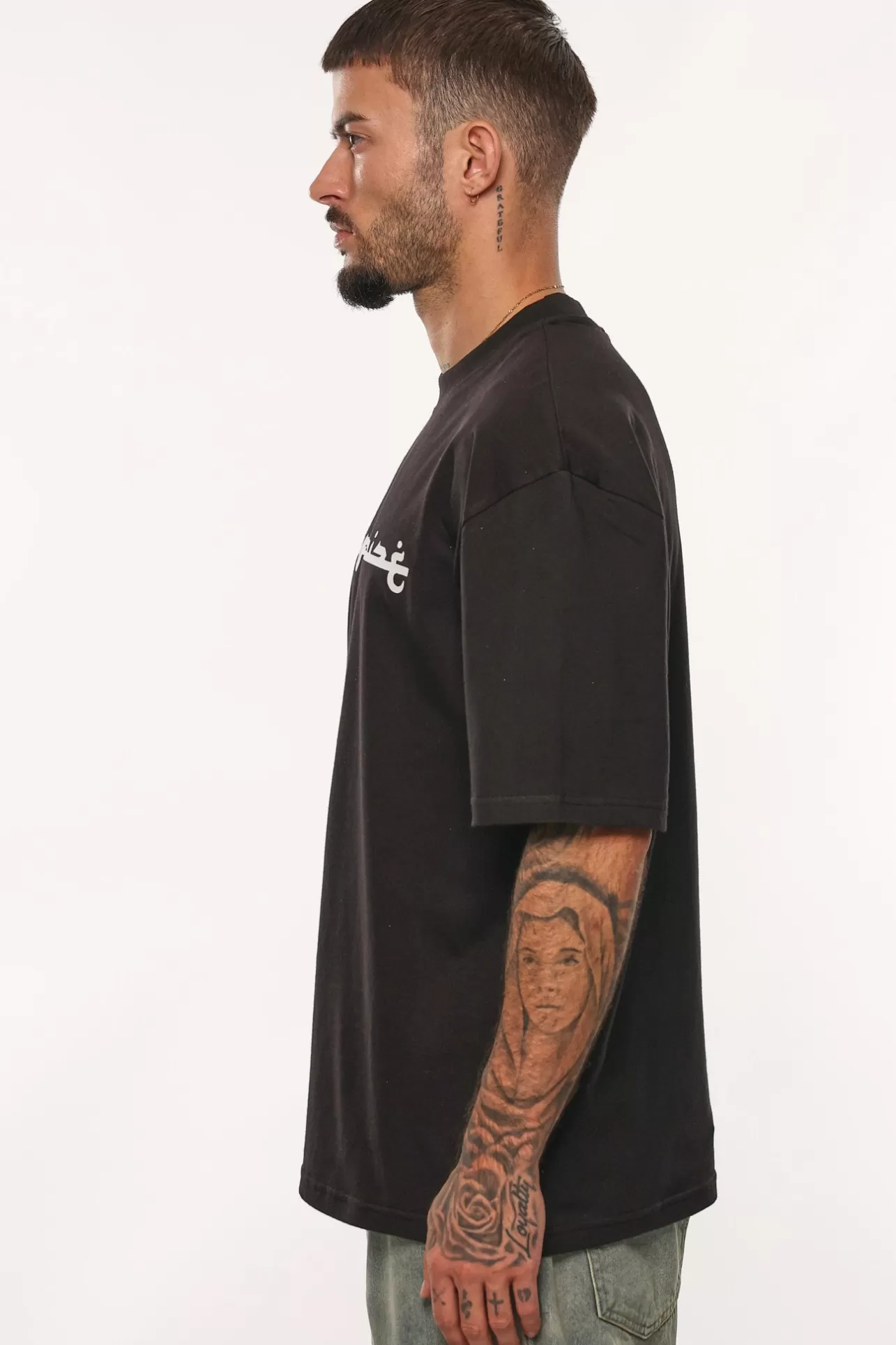 Dropsize HEAVY OVERSIZE KUFI LOGO T-SHIRT BLACK* T Shirt