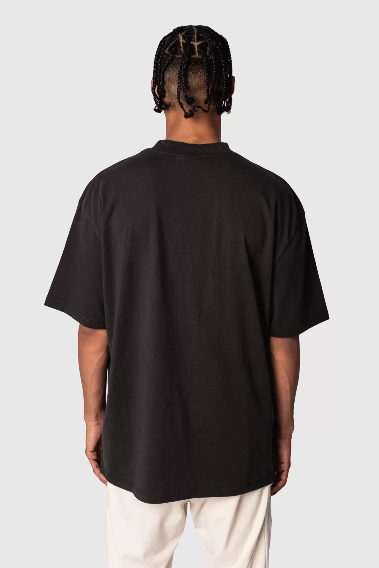 Dropsize HEAVY OVERSIZE LOGO BUFFER PRINT T-SHIRT WASHED BLACK* T Shirt