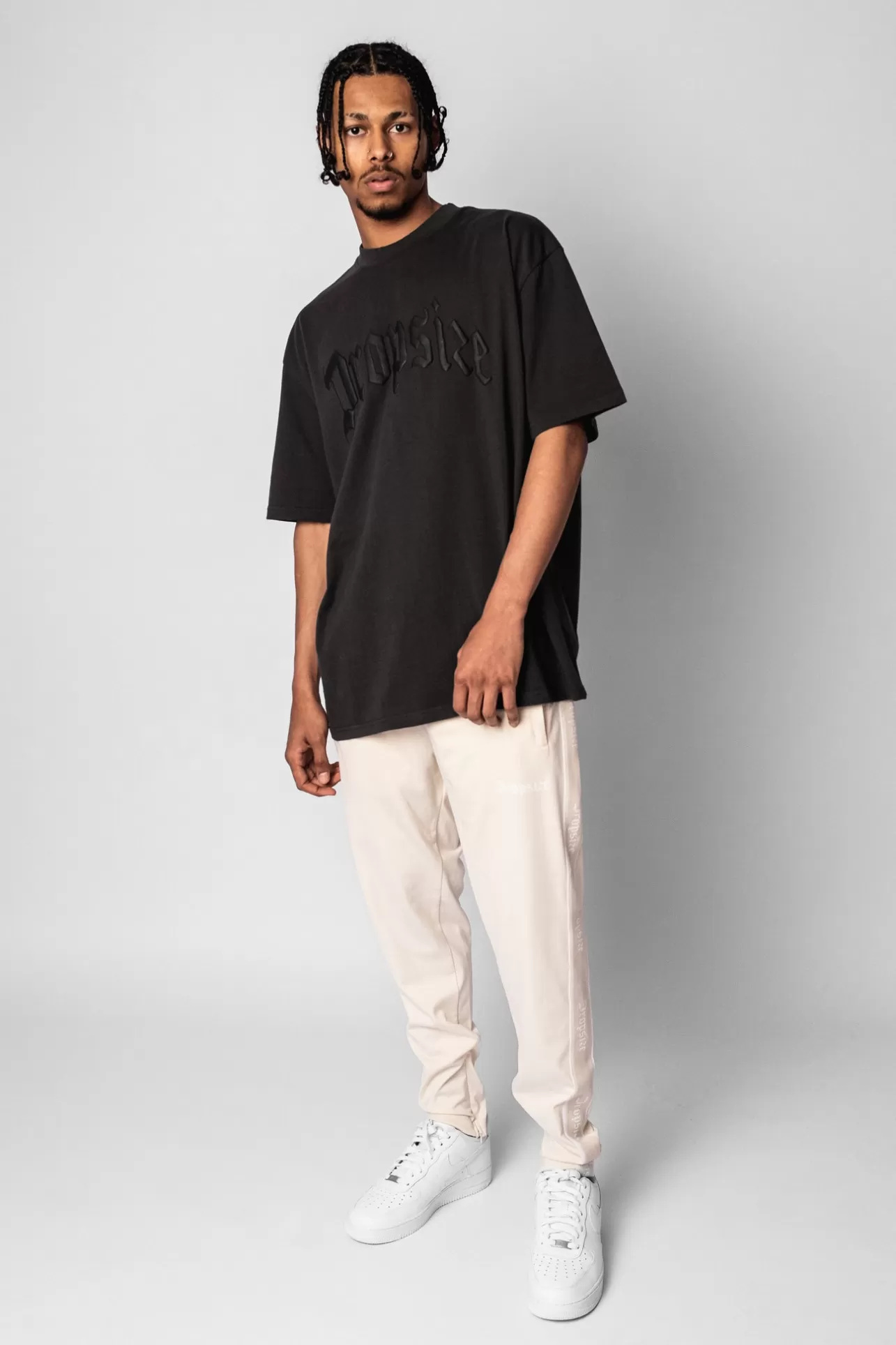 Dropsize HEAVY OVERSIZE LOGO BUFFER PRINT T-SHIRT WASHED BLACK* T Shirt