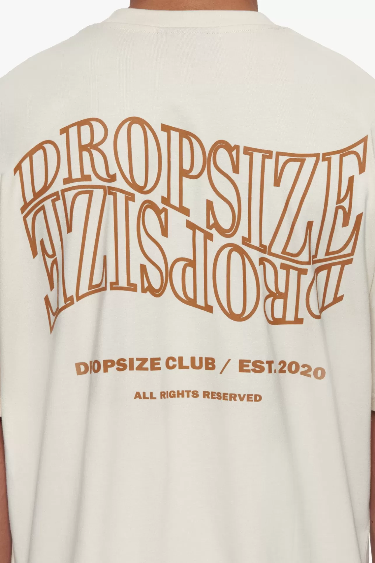Dropsize HEAVY OVERSIZE MIRRORED LOGO T-SHIRT COCONUT MILK* T Shirt