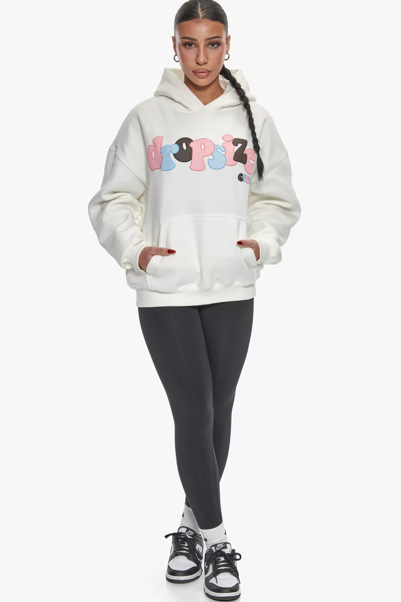 Dropsize HEAVY OVERSIZE MIXED COLOR BUFFER PRINT CREAM WHITE*Women Women