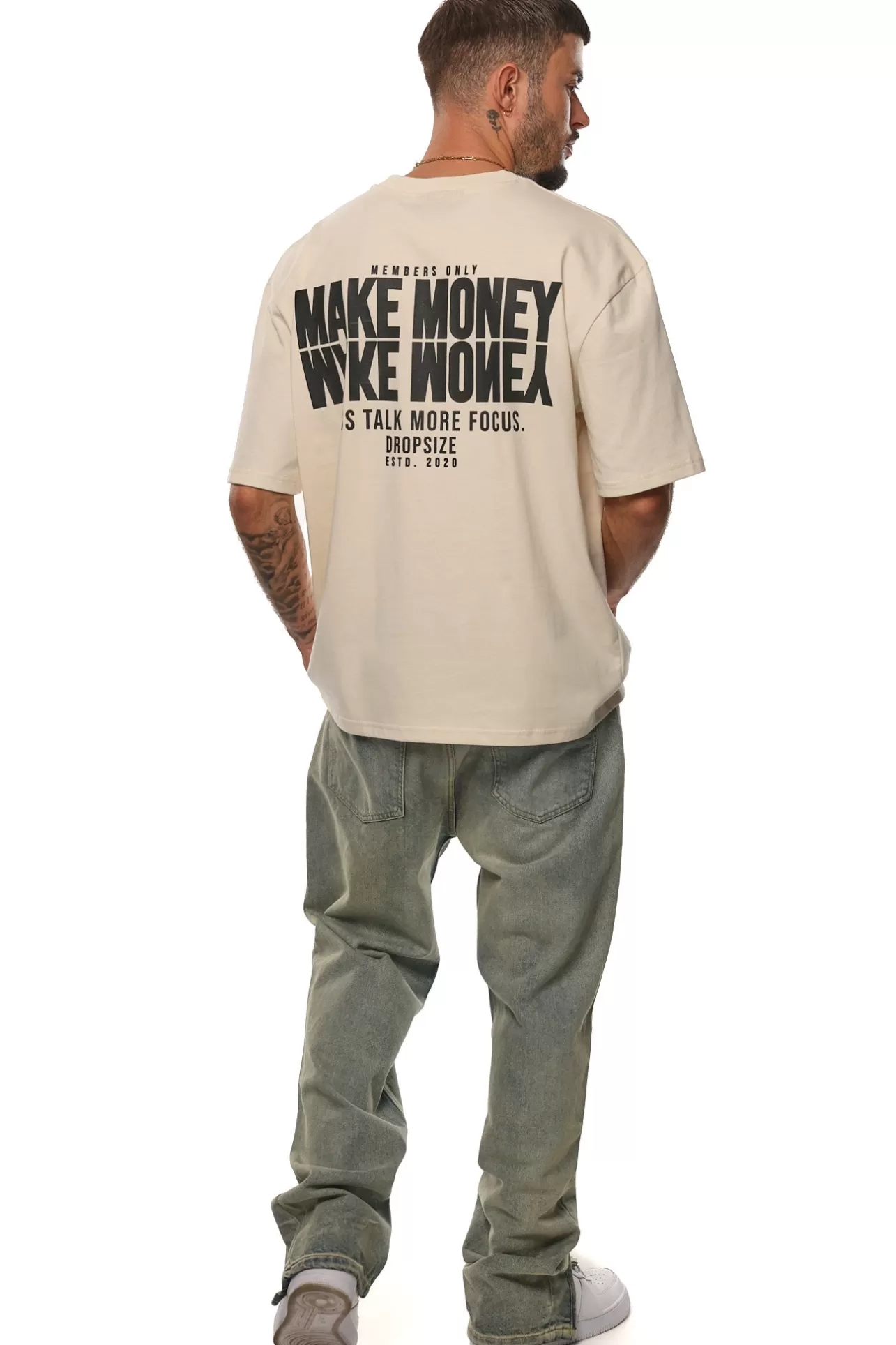 Dropsize HEAVY OVERSIZE MORE FOCUS T-SHIRT COCONUT MILK* T Shirt