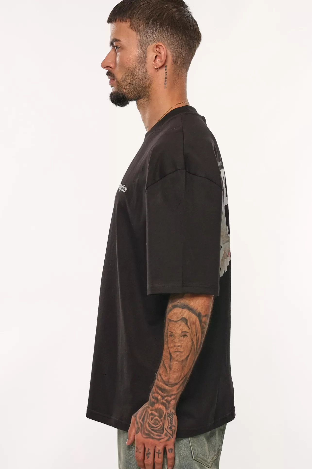 Dropsize HEAVY OVERSIZE RISE ABOVE THE REST T-SHIRT BLACK* T Shirt