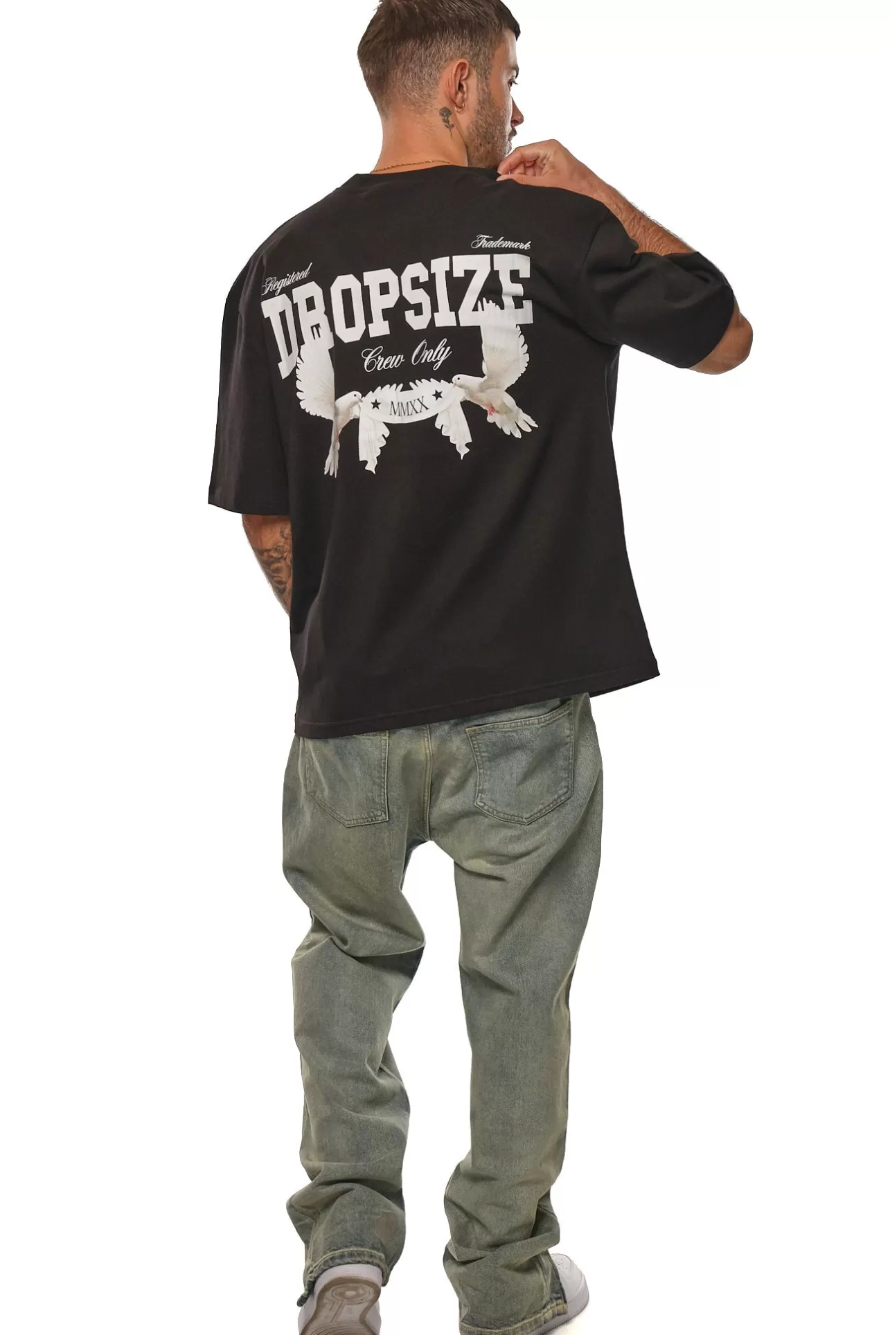 Dropsize HEAVY OVERSIZE RISE ABOVE THE REST T-SHIRT BLACK* T Shirt
