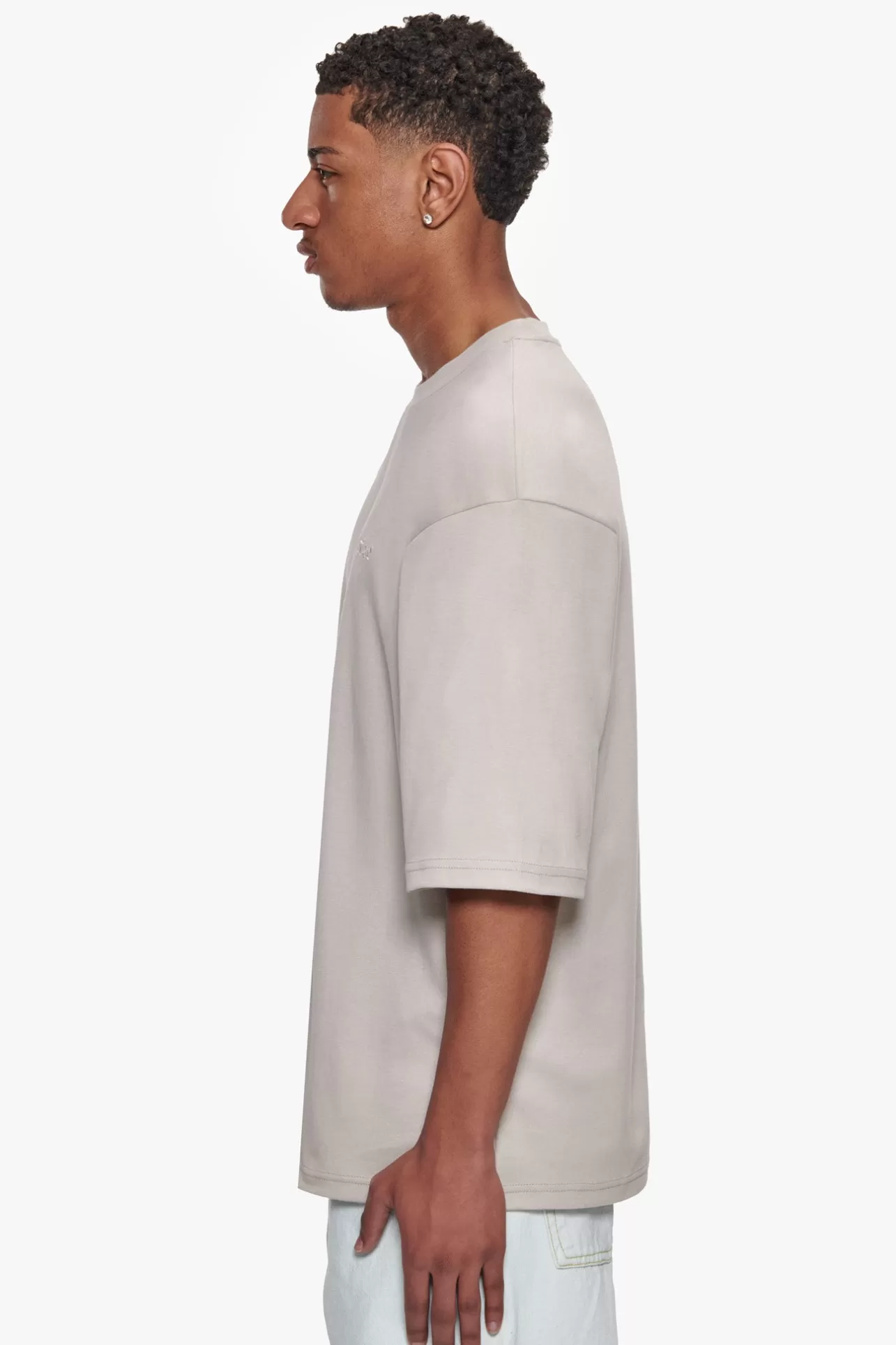 Dropsize HEAVY OVERSIZE SILK EMBO T-SHIRT MOON BEAM* T Shirt