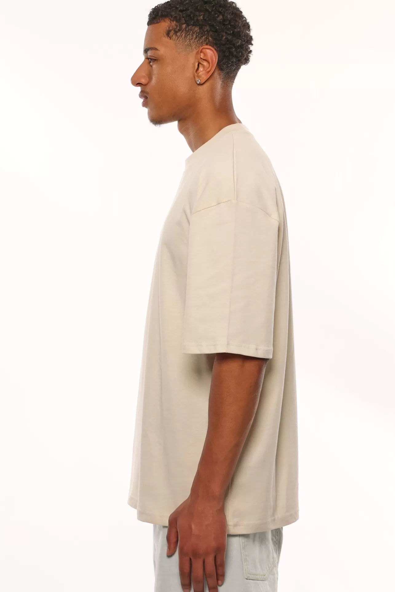 Dropsize HEAVY OVERSIZE STAPLE LOGO T-SHIRT COCONUT MILK* T Shirt