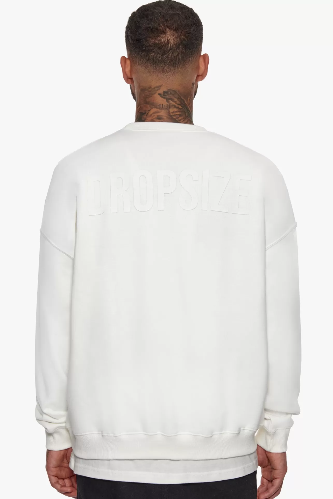 Dropsize HEAVY OVERSIZED HD PRINT SWEATER CREAM* Sweater