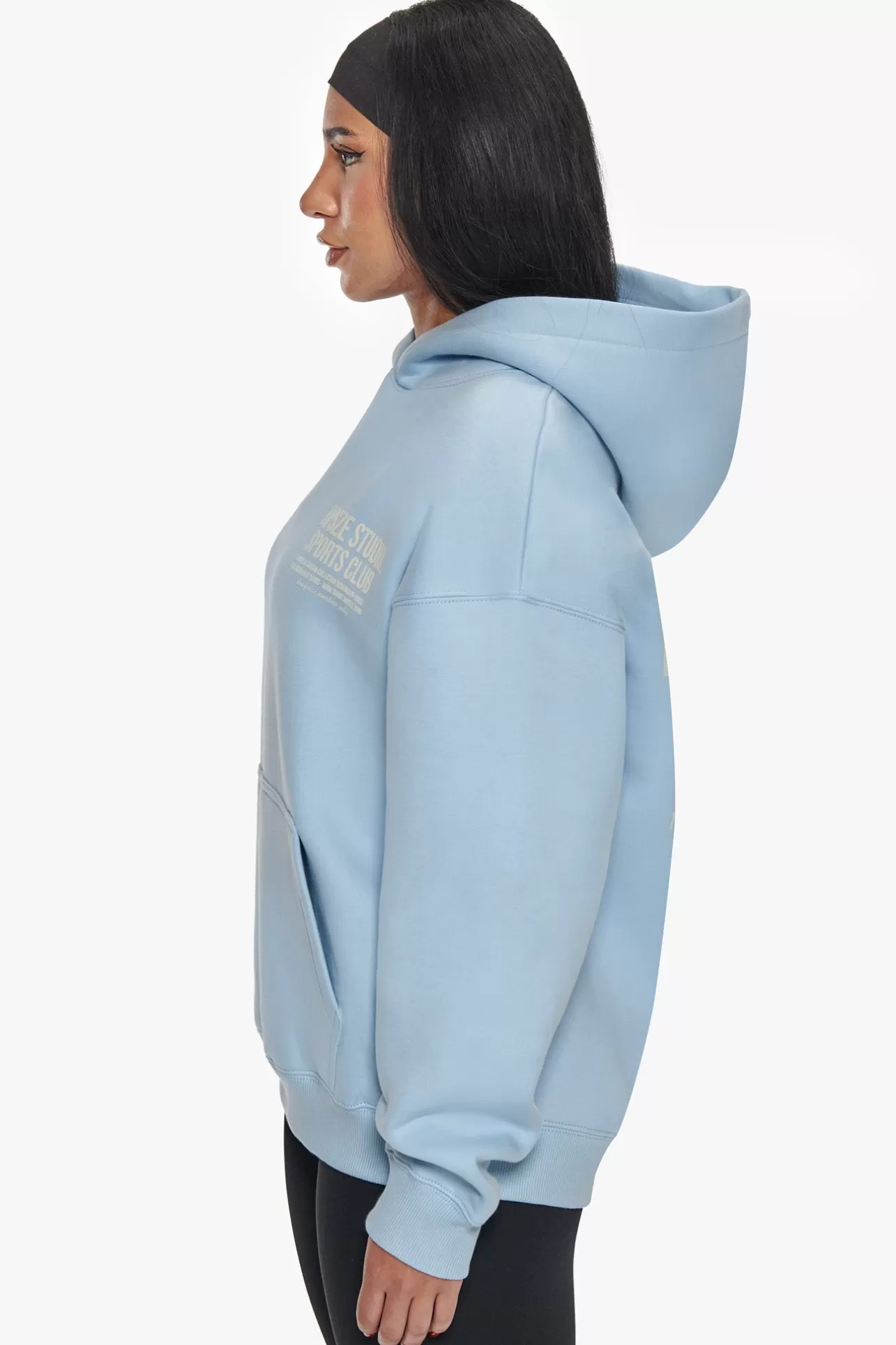 Dropsize HEAVY OVERSIZED LADIES SPORTSCLUB HOODIE BABY BLUE*Women Women