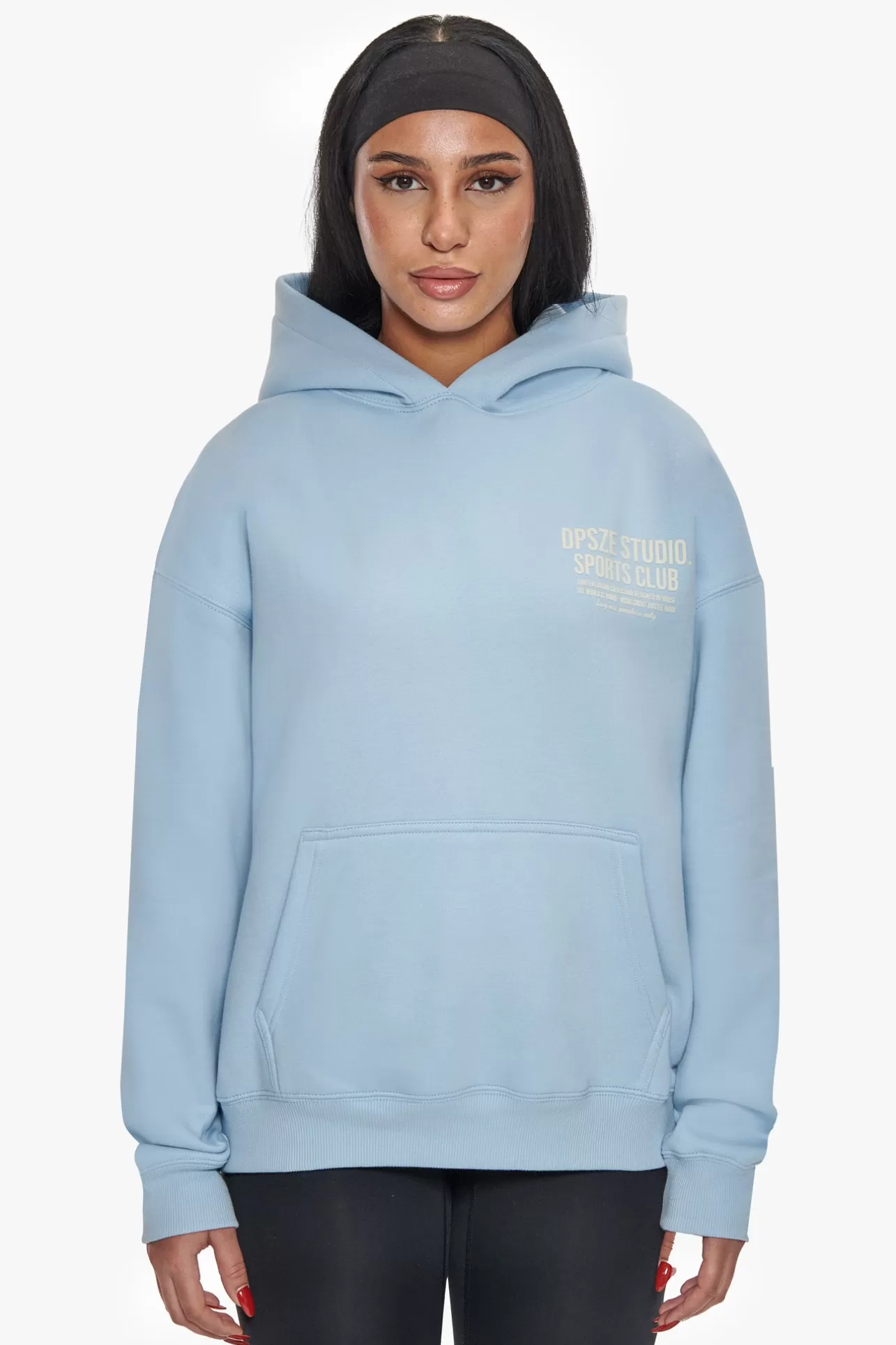 Dropsize HEAVY OVERSIZED LADIES SPORTSCLUB HOODIE BABY BLUE*Women Women
