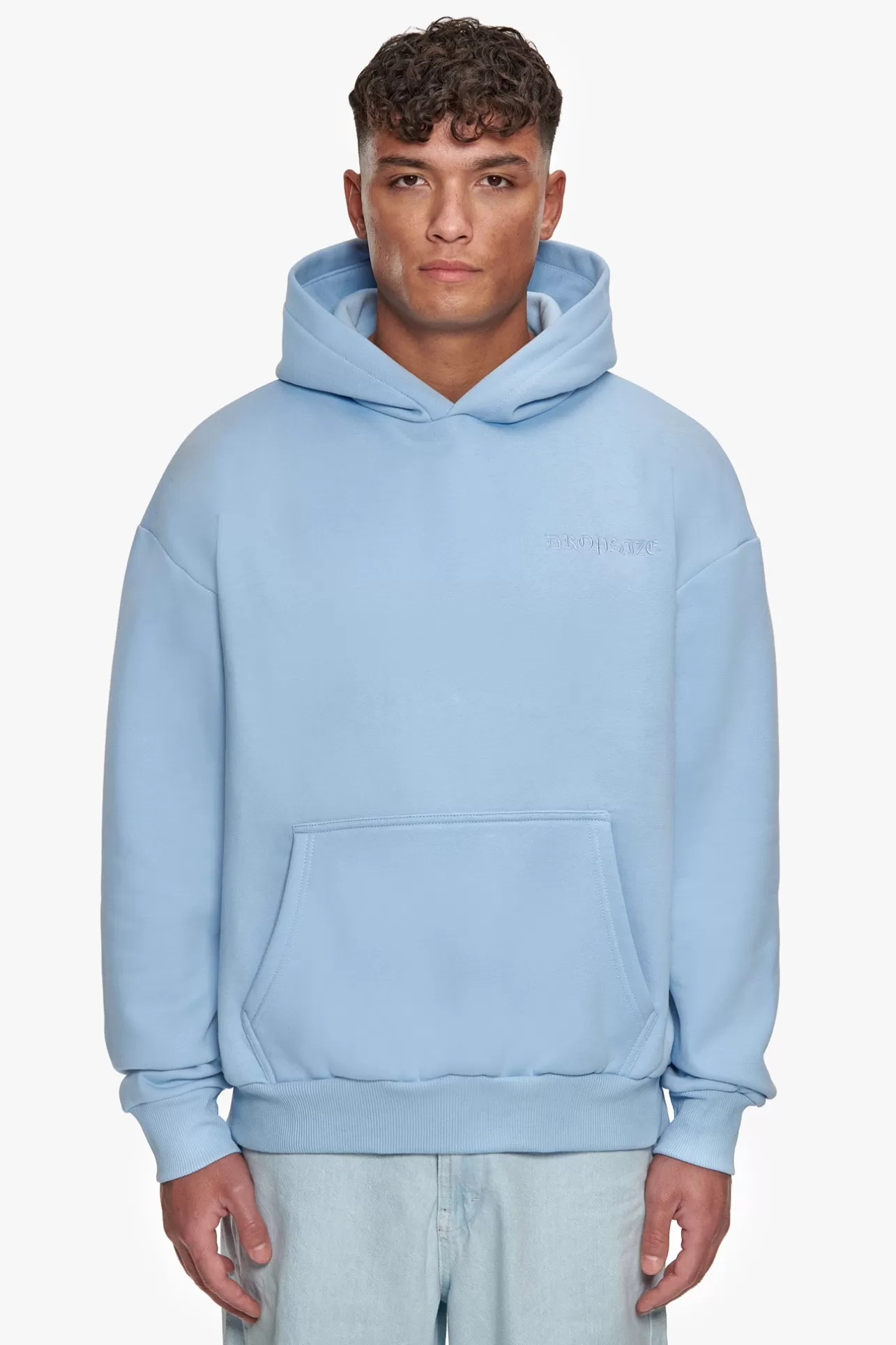 Dropsize HEAVY OVERSIZED QUADCRIME HOODIE BABY BLUE* Hoodie