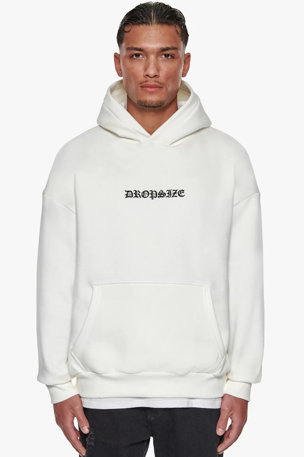 Dropsize HEAVY OVERSIZED RATTLE SNAKE HOODIE CREAM WHITE* Hoodie