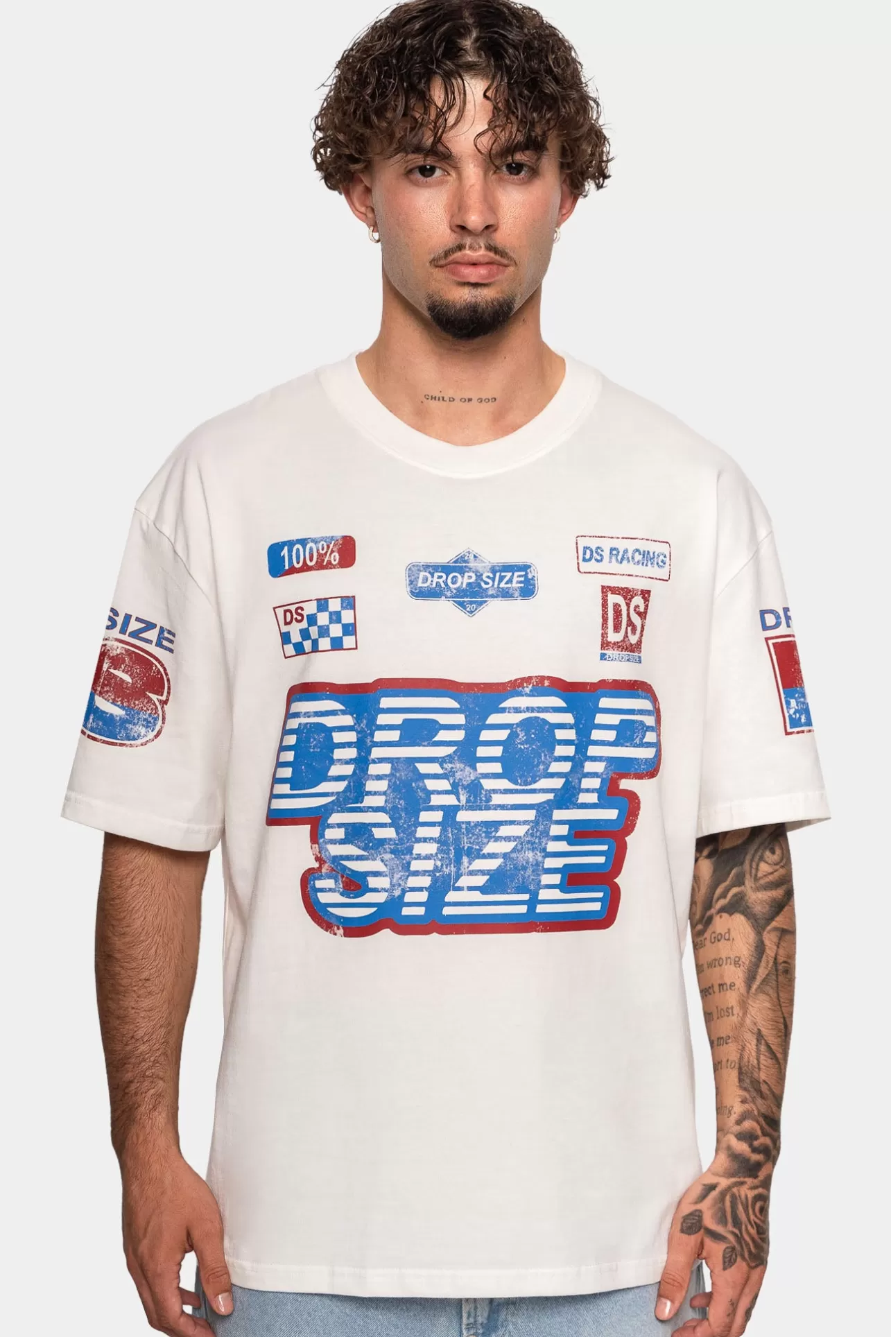 Dropsize HEAVY RACING T-SHIRT CREAM* T Shirt