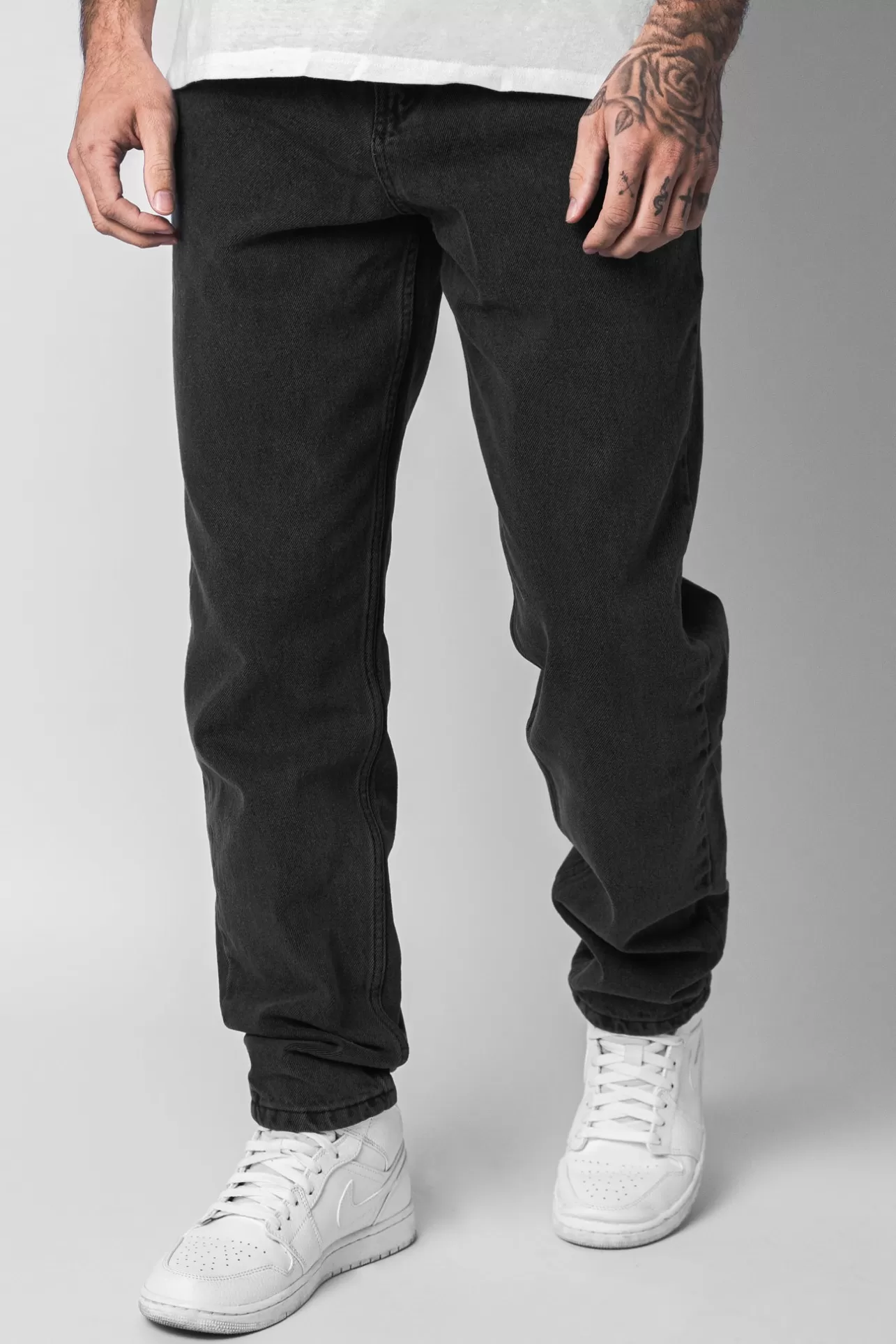 Dropsize LOOSE FIT WASHED GRAY JEANS* Jeans