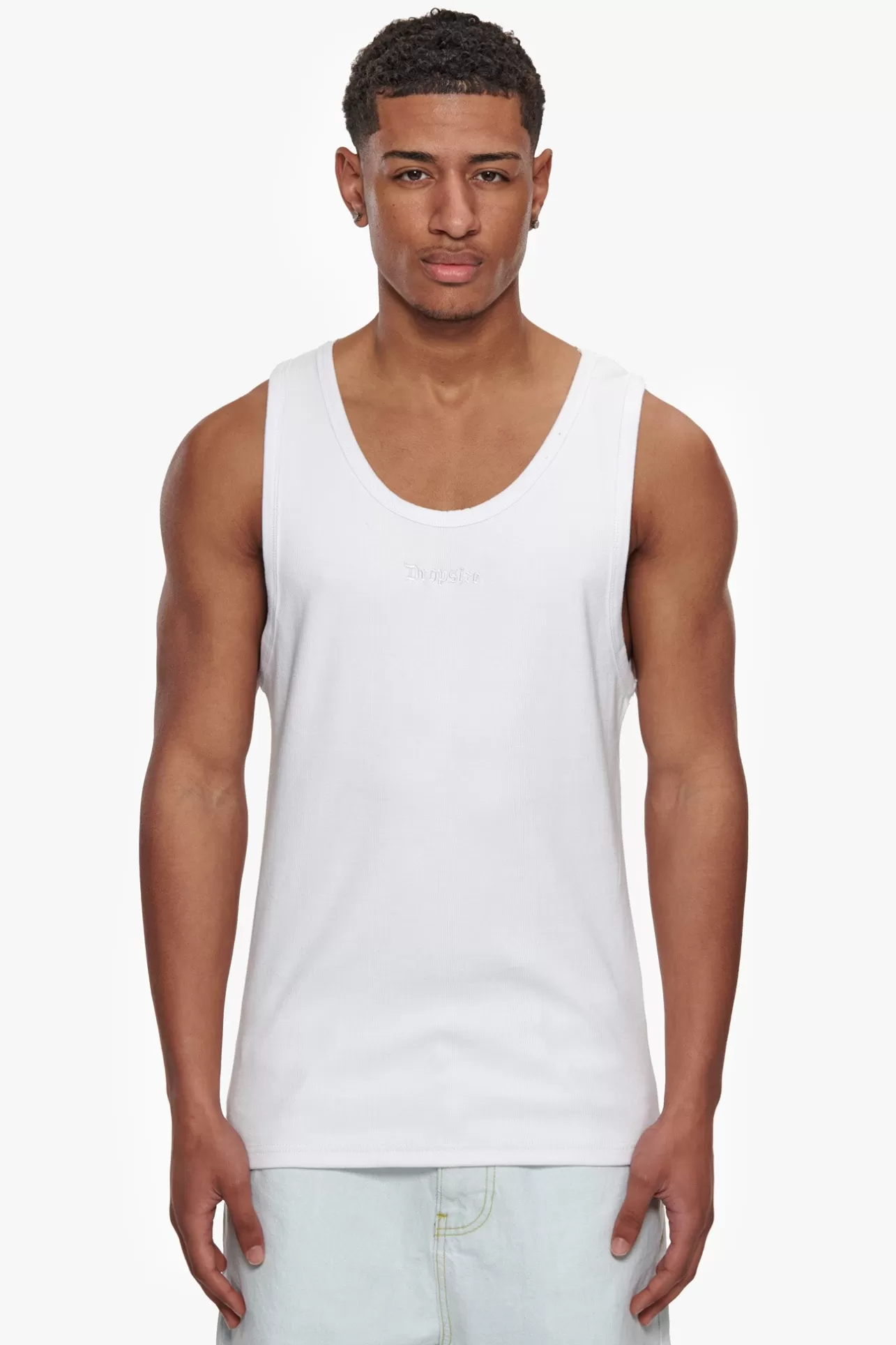 Dropsize RIB TANK TOP WHITE* T Shirt