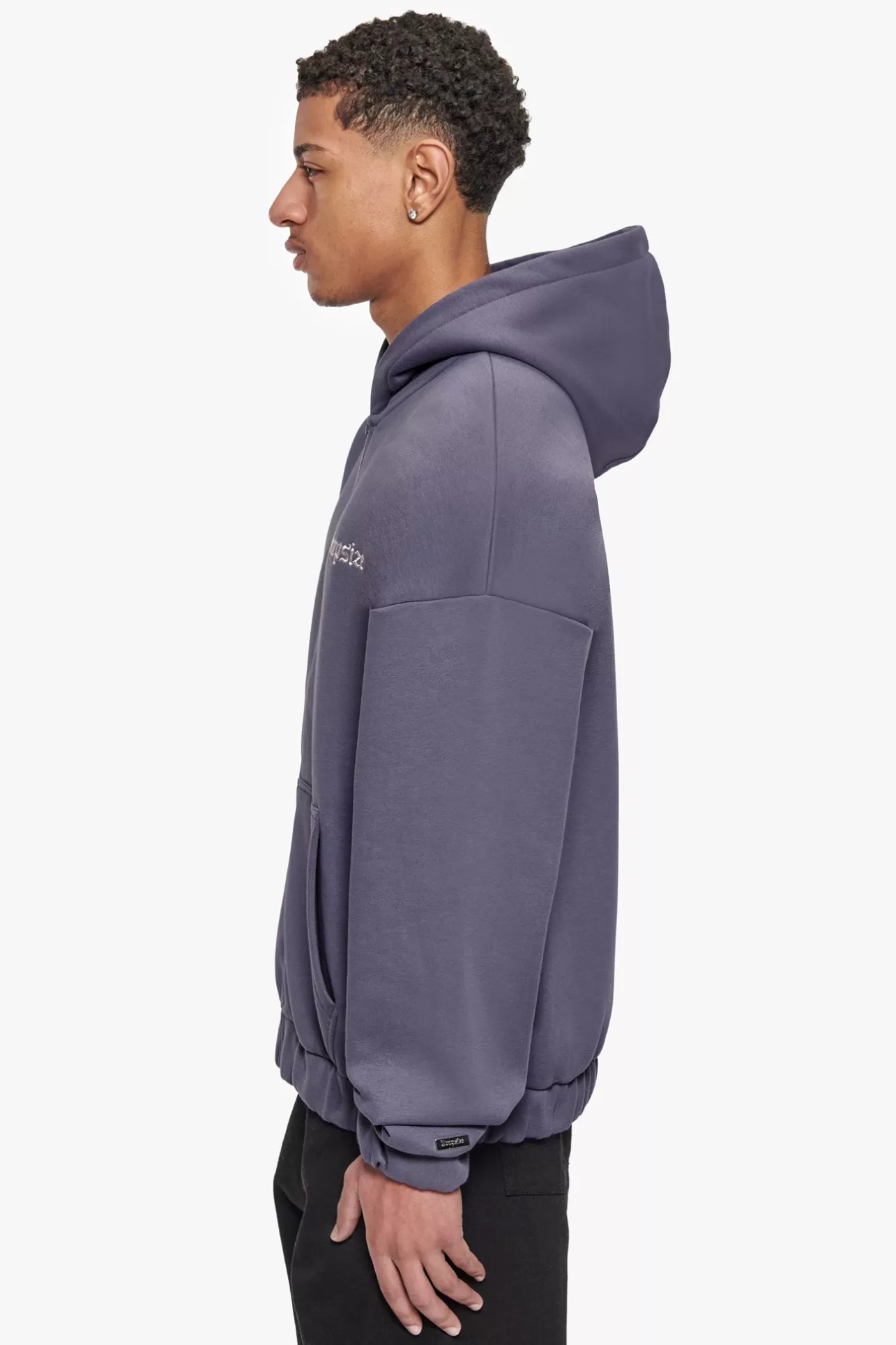 Dropsize SUPER HEAVY OVERISZE BLANK ZIP HOODIE GRANITE* Zips