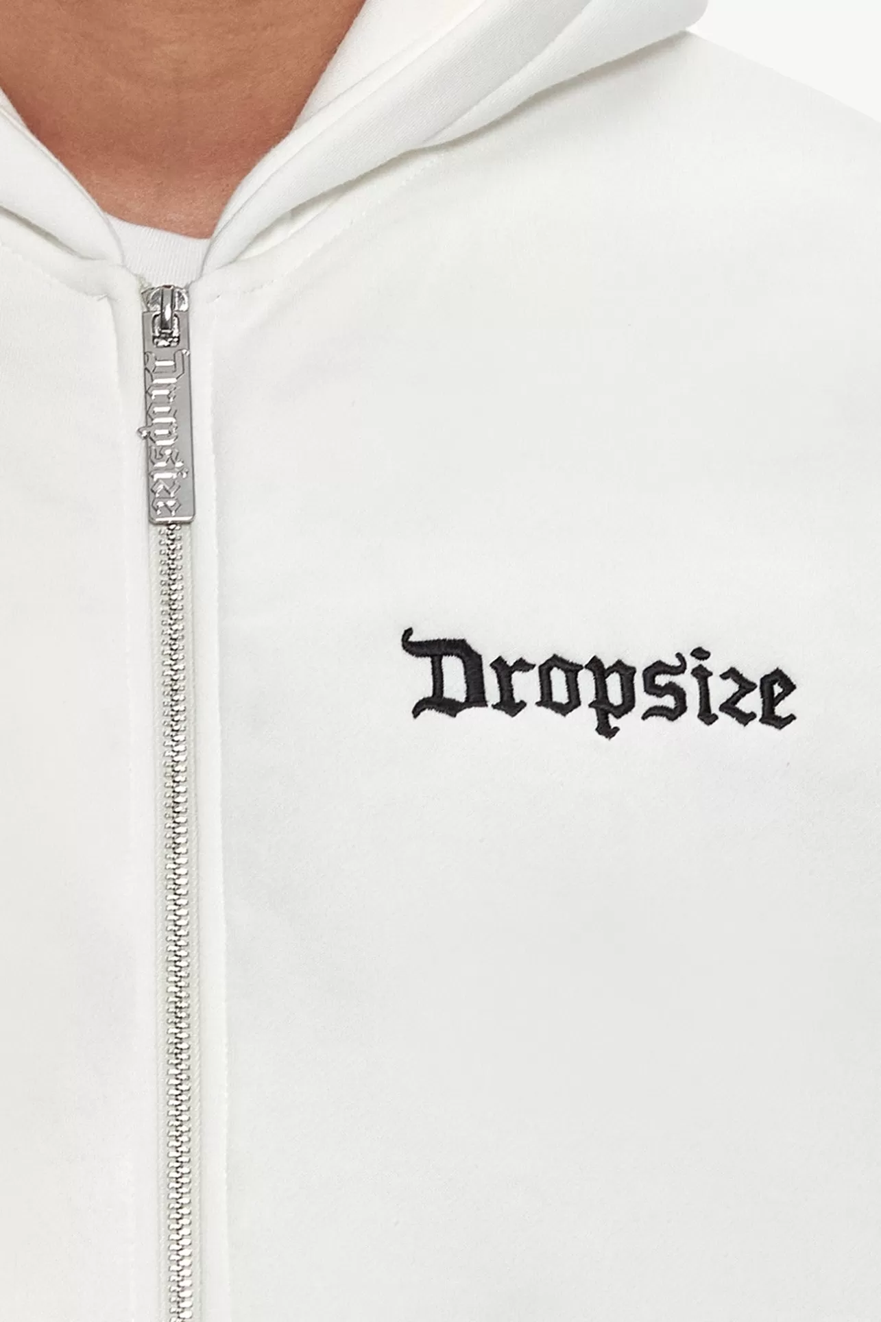Dropsize SUPER HEAVY OVERSIZE BLANK ZIP HOODIE CREAM WHITE* Zips