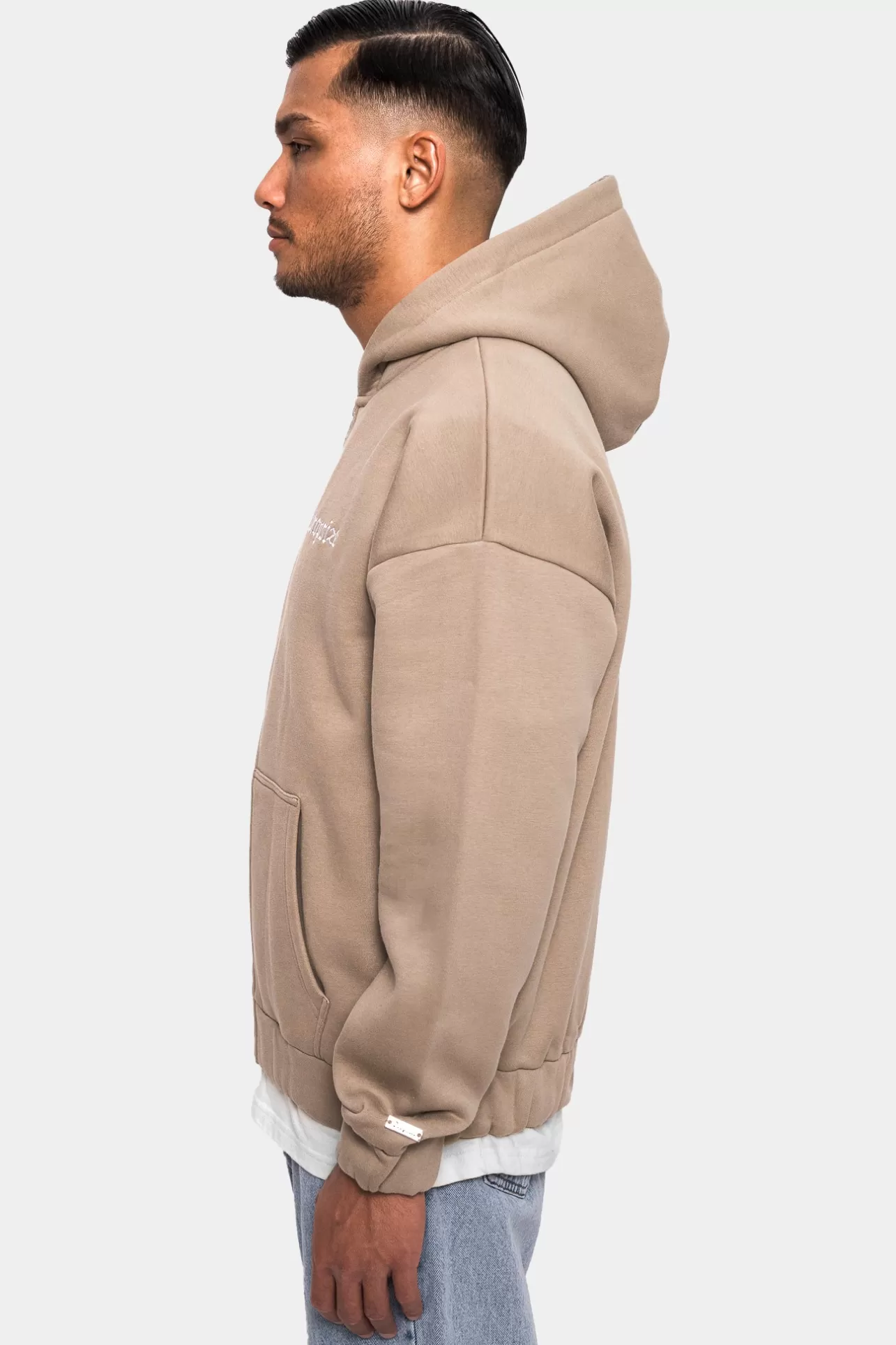 Dropsize SUPER HEAVY OVERSIZE BLANK ZIP HOODIE WEATHERED TEAK* Zips