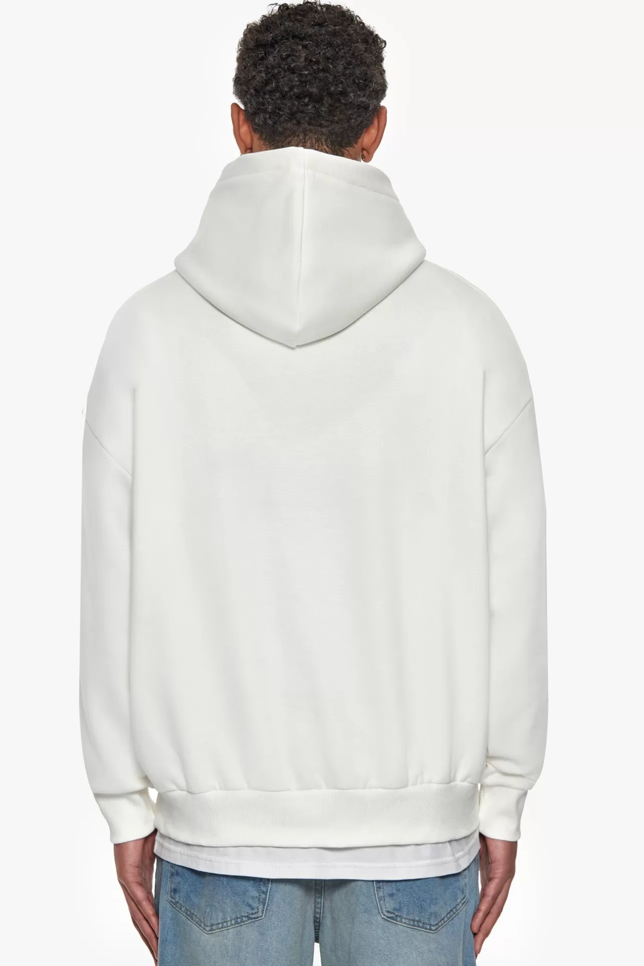 Dropsize SUPER HEAVY OVERSIZE EMBO HOODIE CREAM BORDEAUX* Hoodie