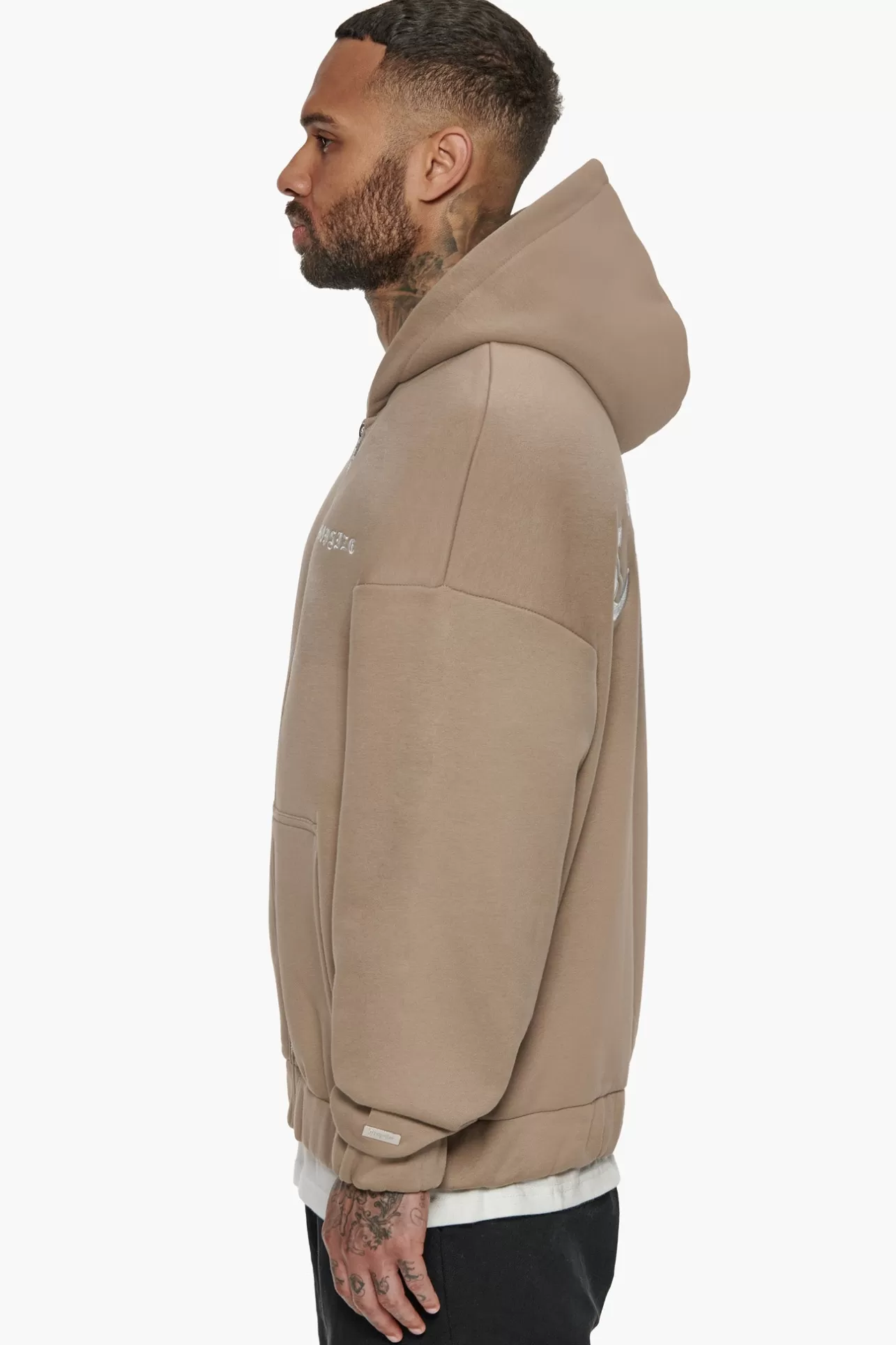 Dropsize SUPER HEAVY OVERSIZED CRIME ZIP HOODIE SILVER MINK* Zips