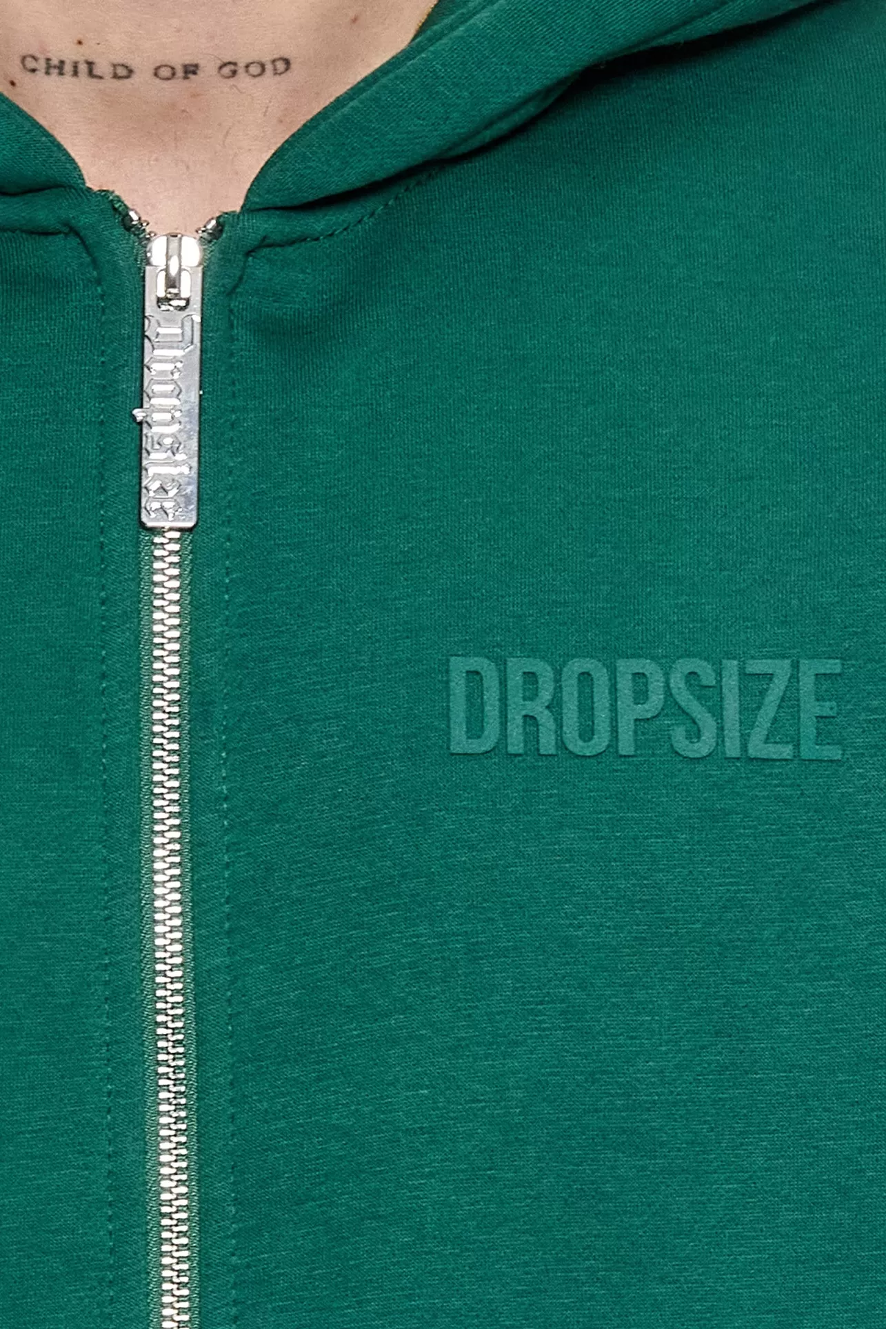 Dropsize SUPER HEAVY OVERSIZED HD PRINT ZIP HOODIE V2 GREEN* Zips
